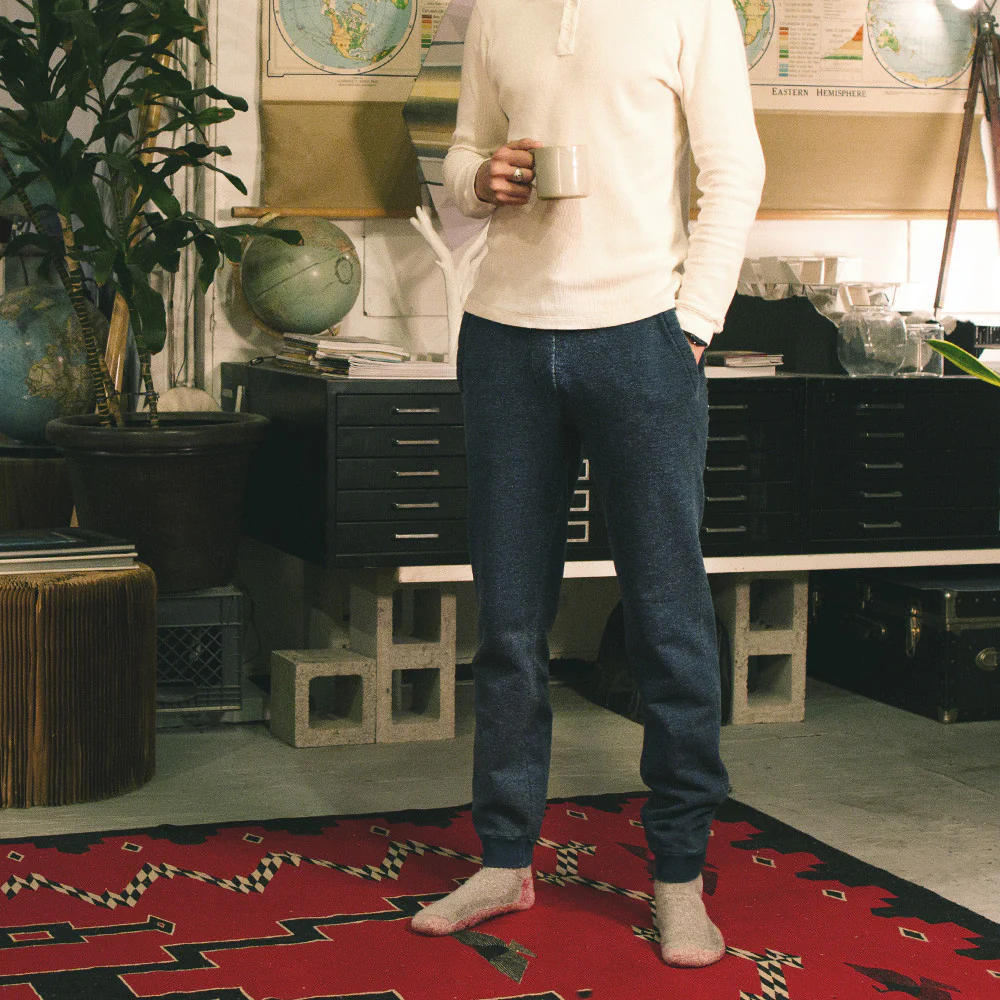 Sea Washed Indigo Fleece Sweatpants - Image 7