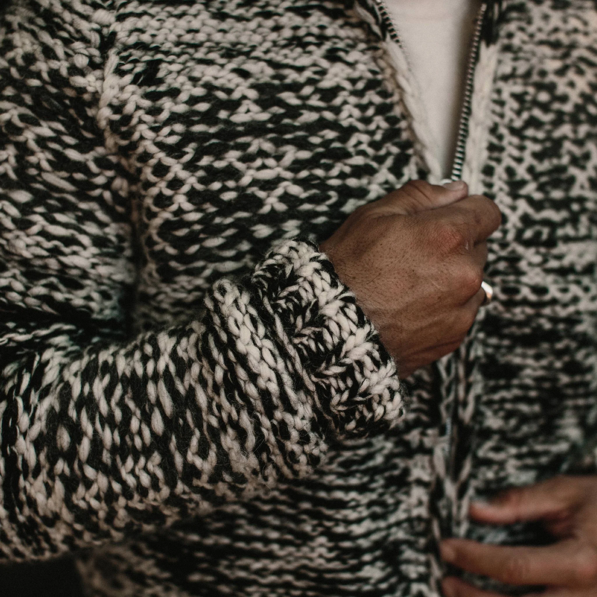 The Seawall Hand-knit Sweater in Coal - Image 4