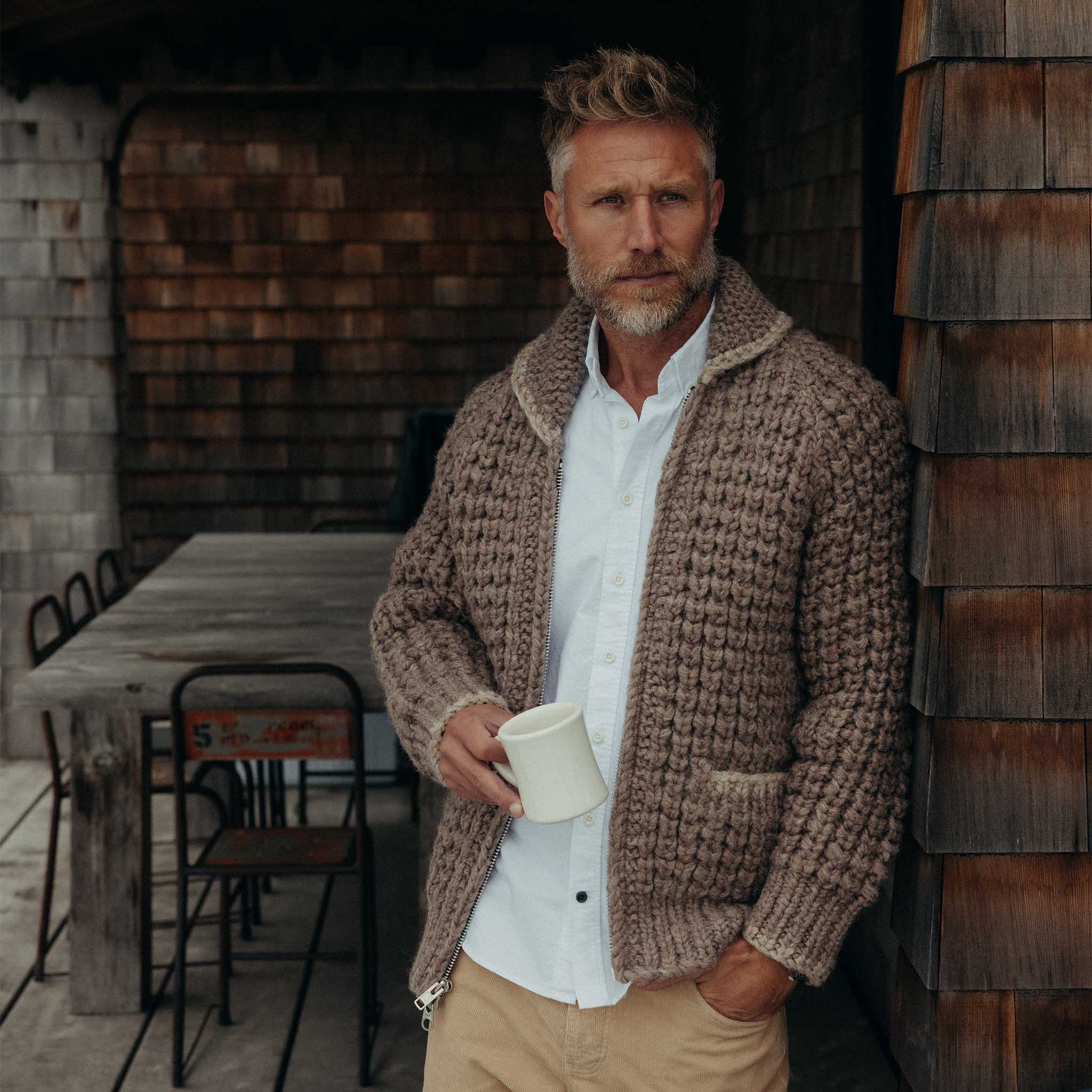 The Seawall Hand-Knit Sweater in Heather Sable - Image 2
