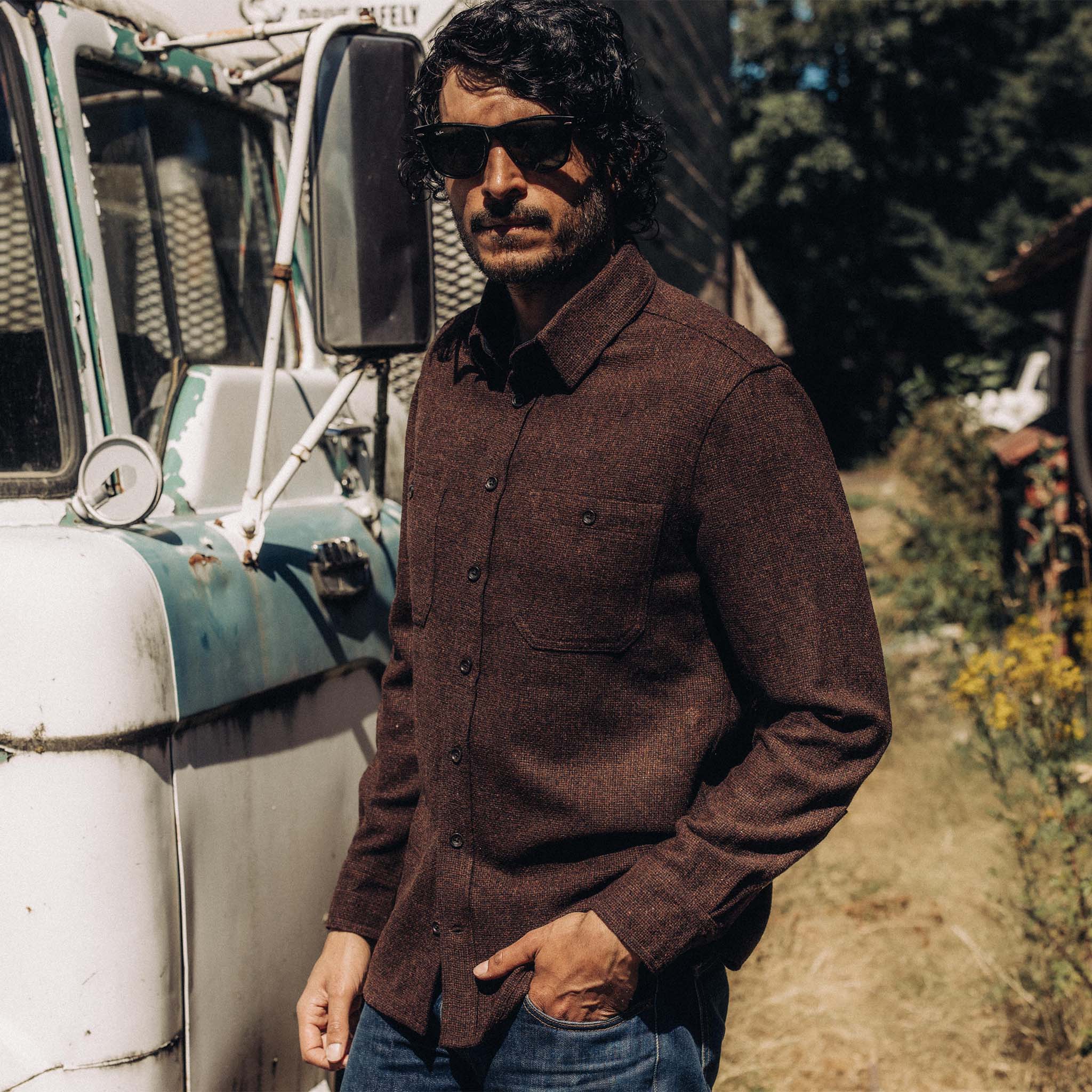 The Service Shirt in Ginger Melange Wool - Image 2