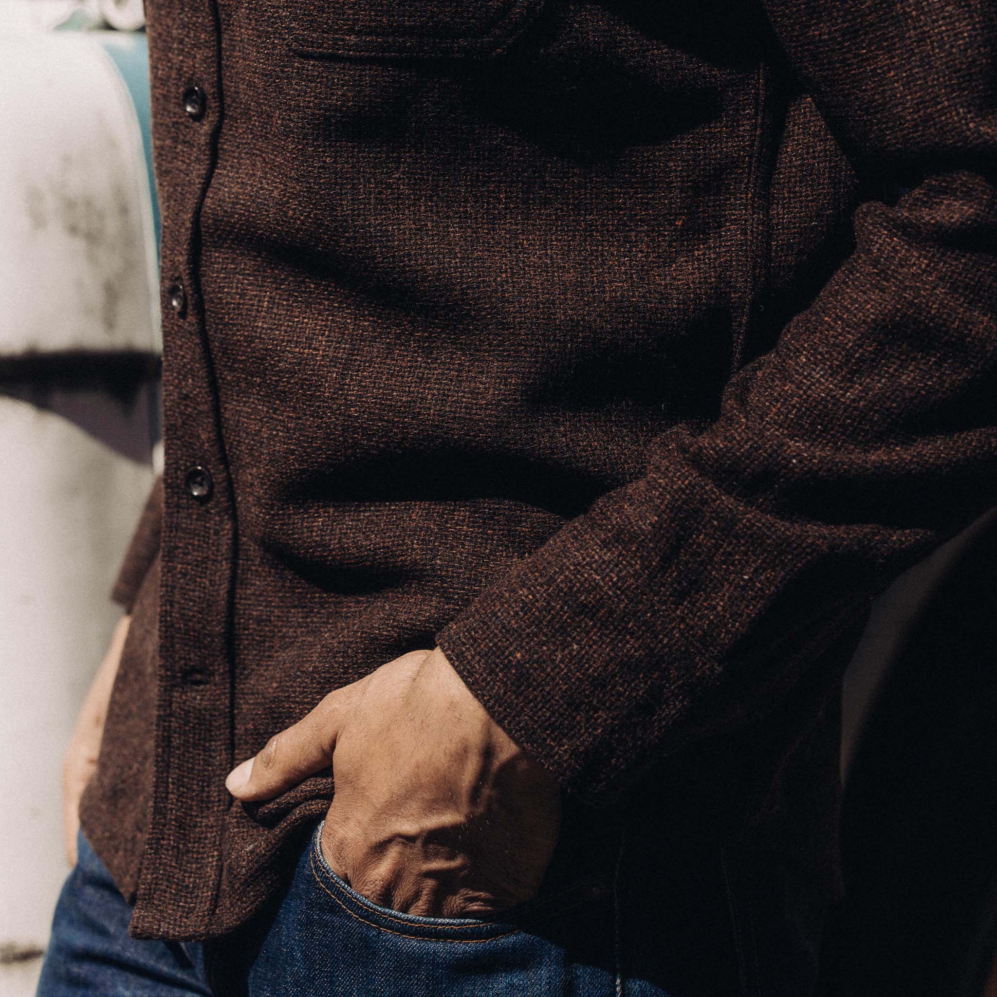 The Service Shirt in Ginger Melange Wool - Image 4