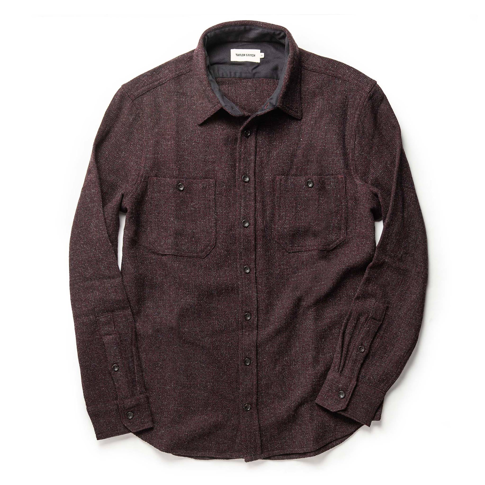The Service Shirt in Port Melange Wool - Image 9