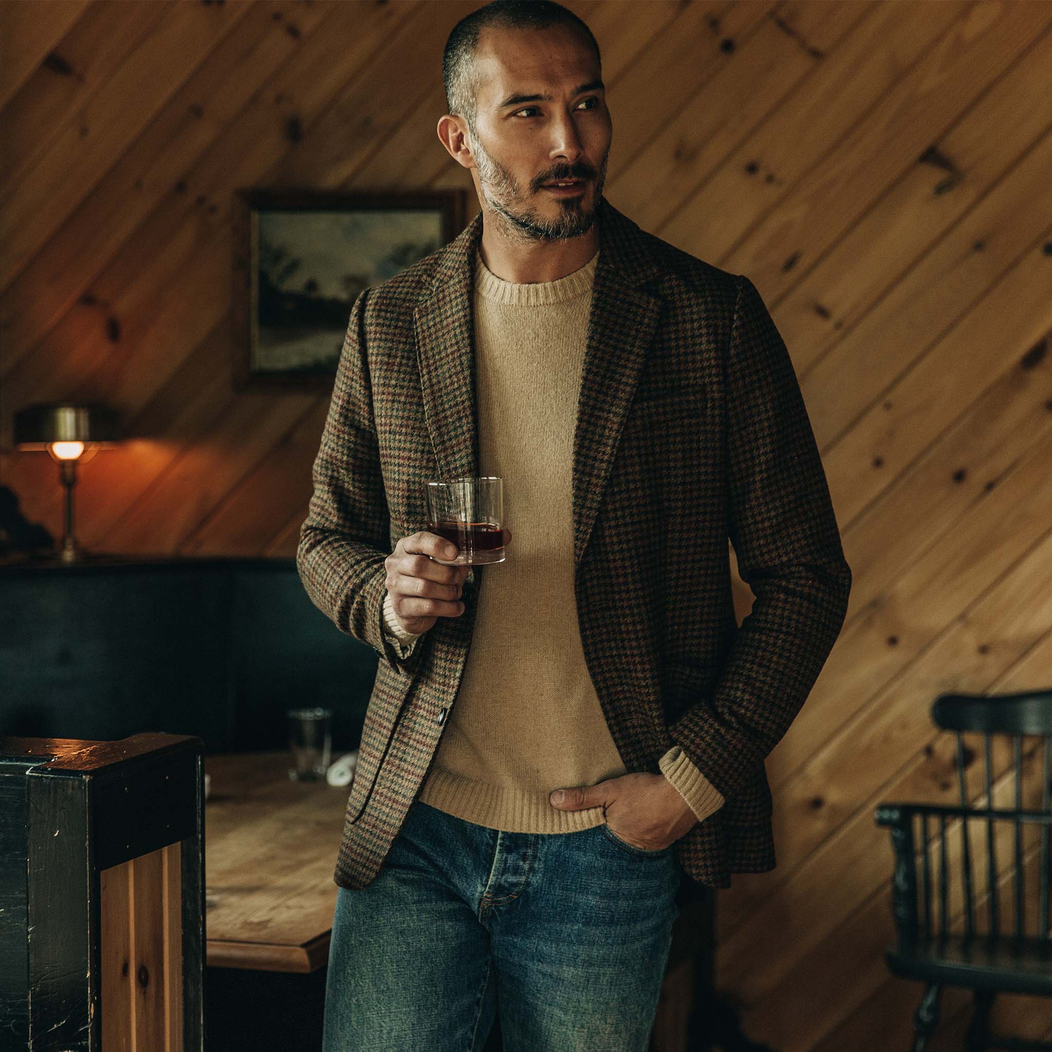 The Sheffield Sportcoat in Tan Gun Check - Image 5