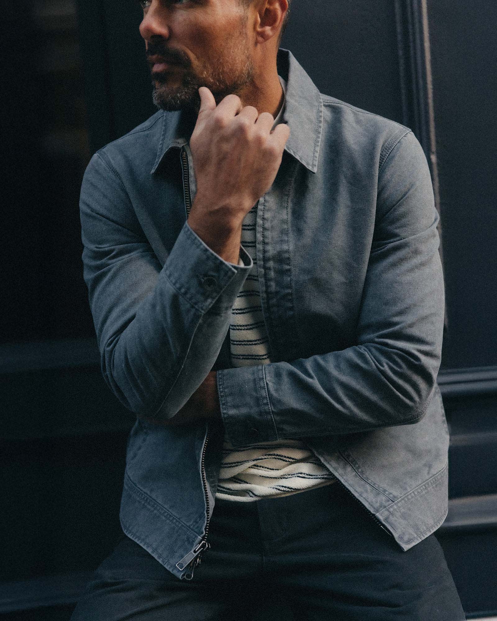 The Shifter Jacket in Dark Grey Pigment Canvas - Image 2