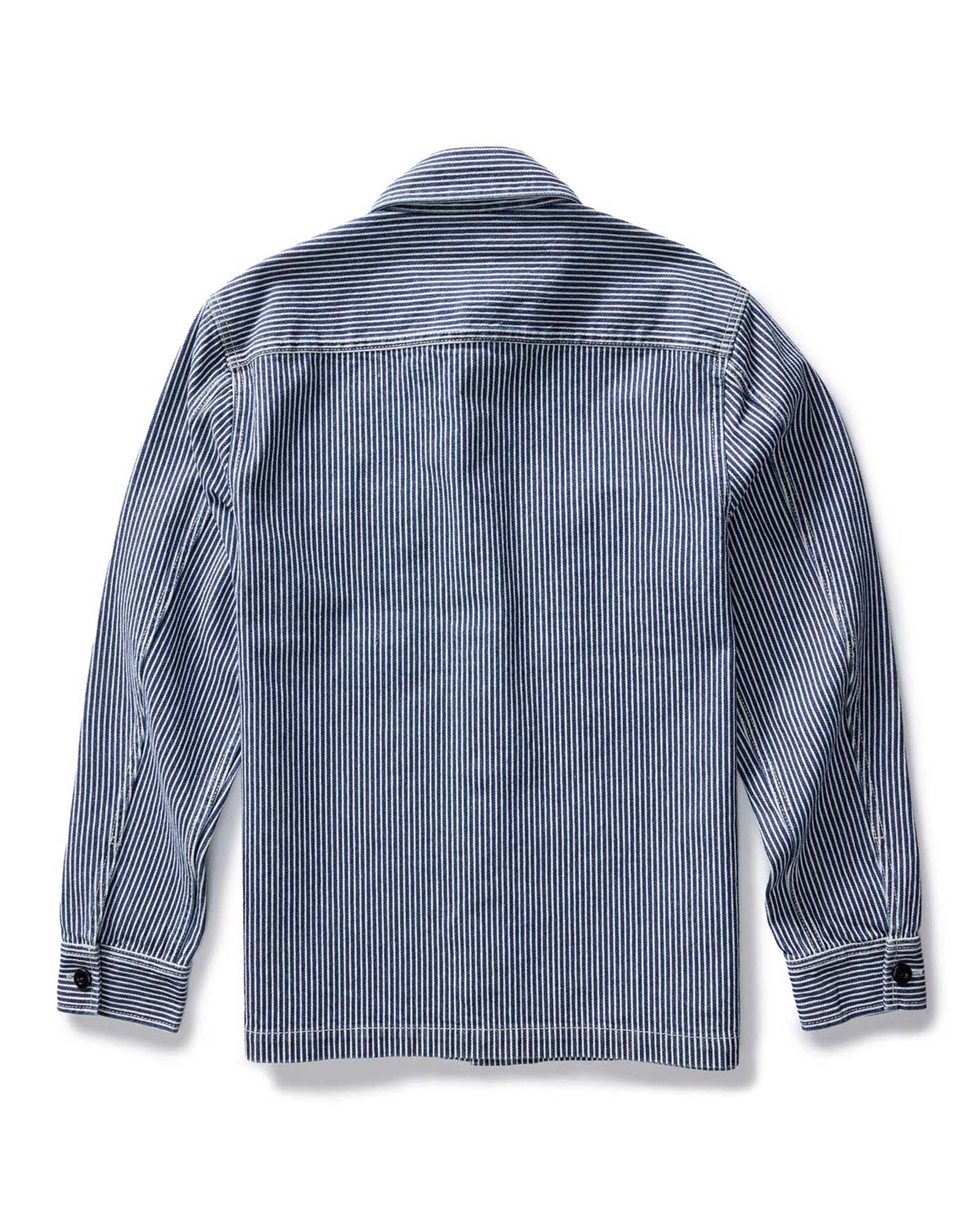 The Shop Shirt in Indigo Railroad Stripe Denim - Image 10