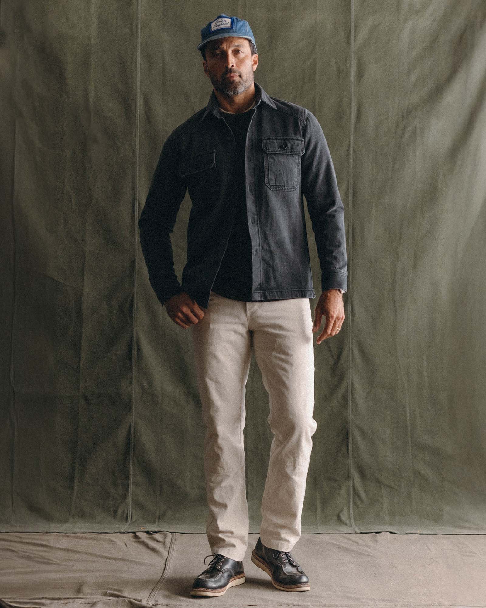The Shop Shirt in Washed Black Organic Slub Selvedge - Image 4