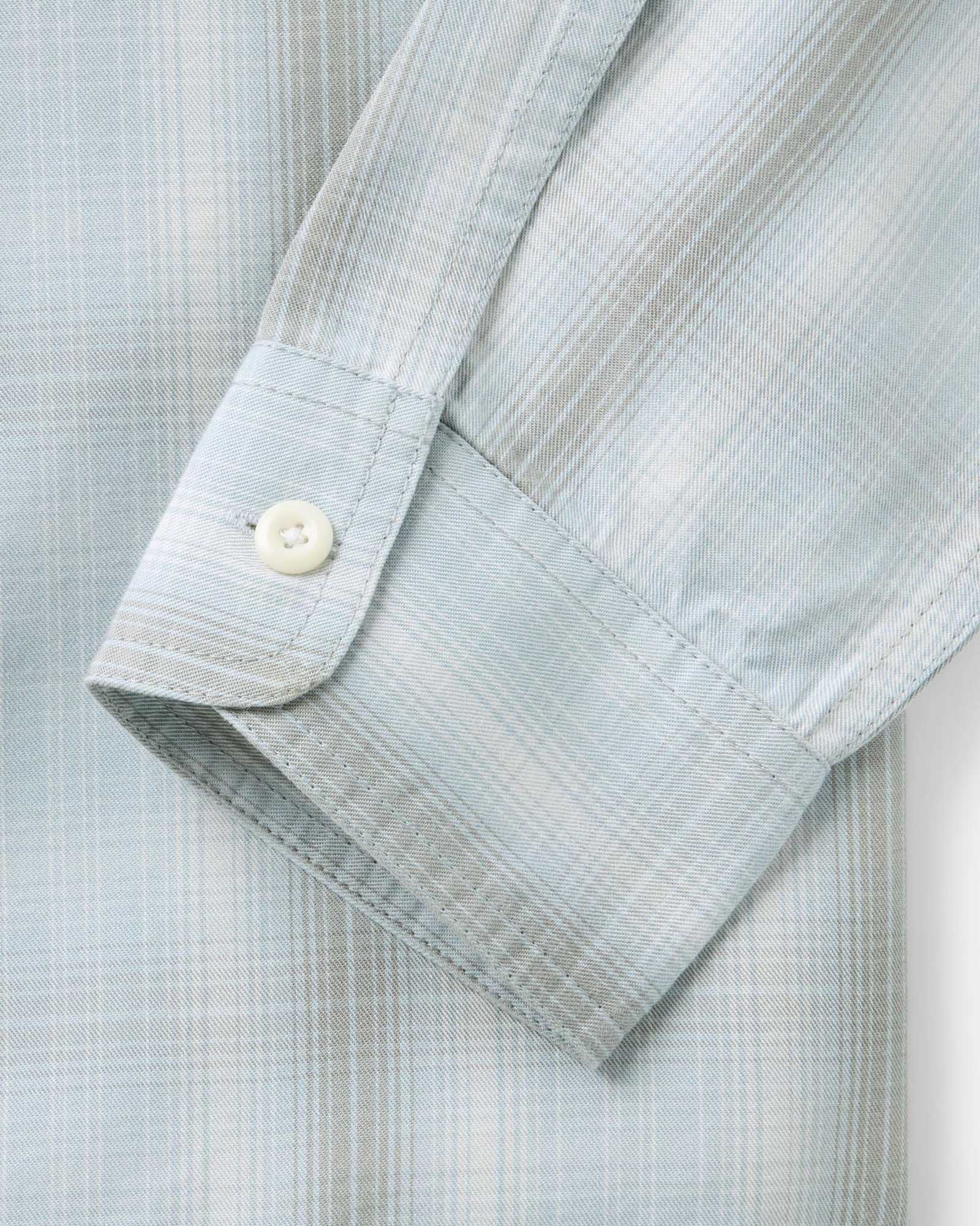The Shore Shirt in Fog Check Lyocell - Image 5