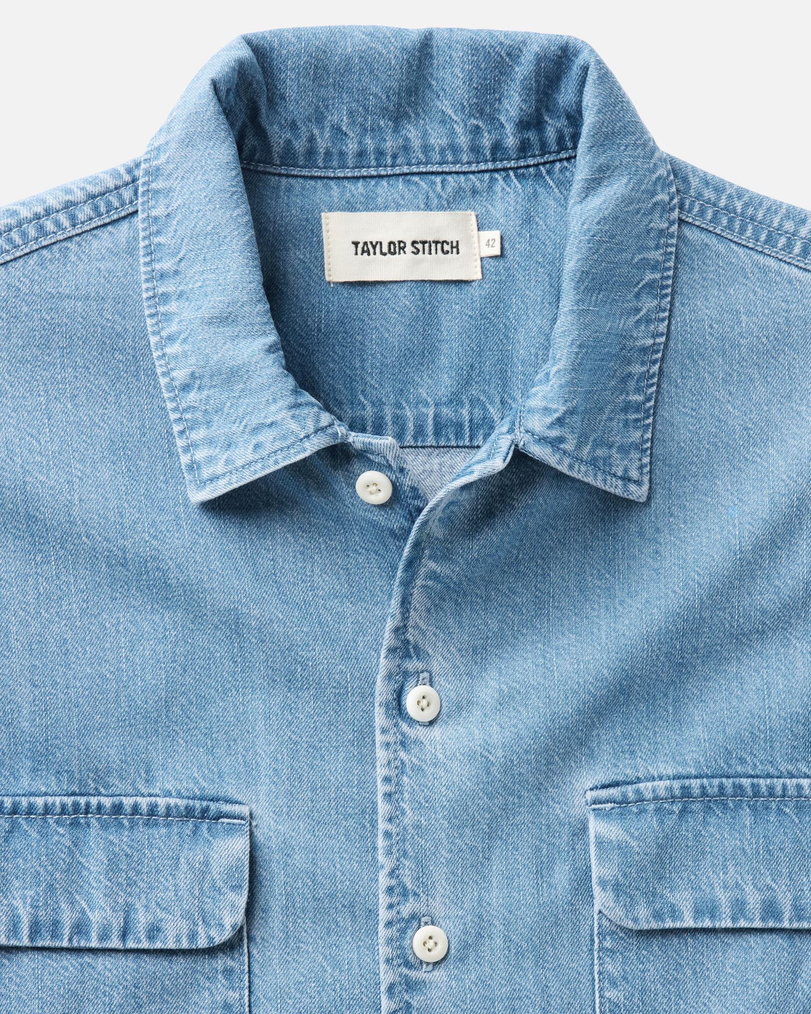 The Shore Shirt in Washed Indigo Twill - Image 6