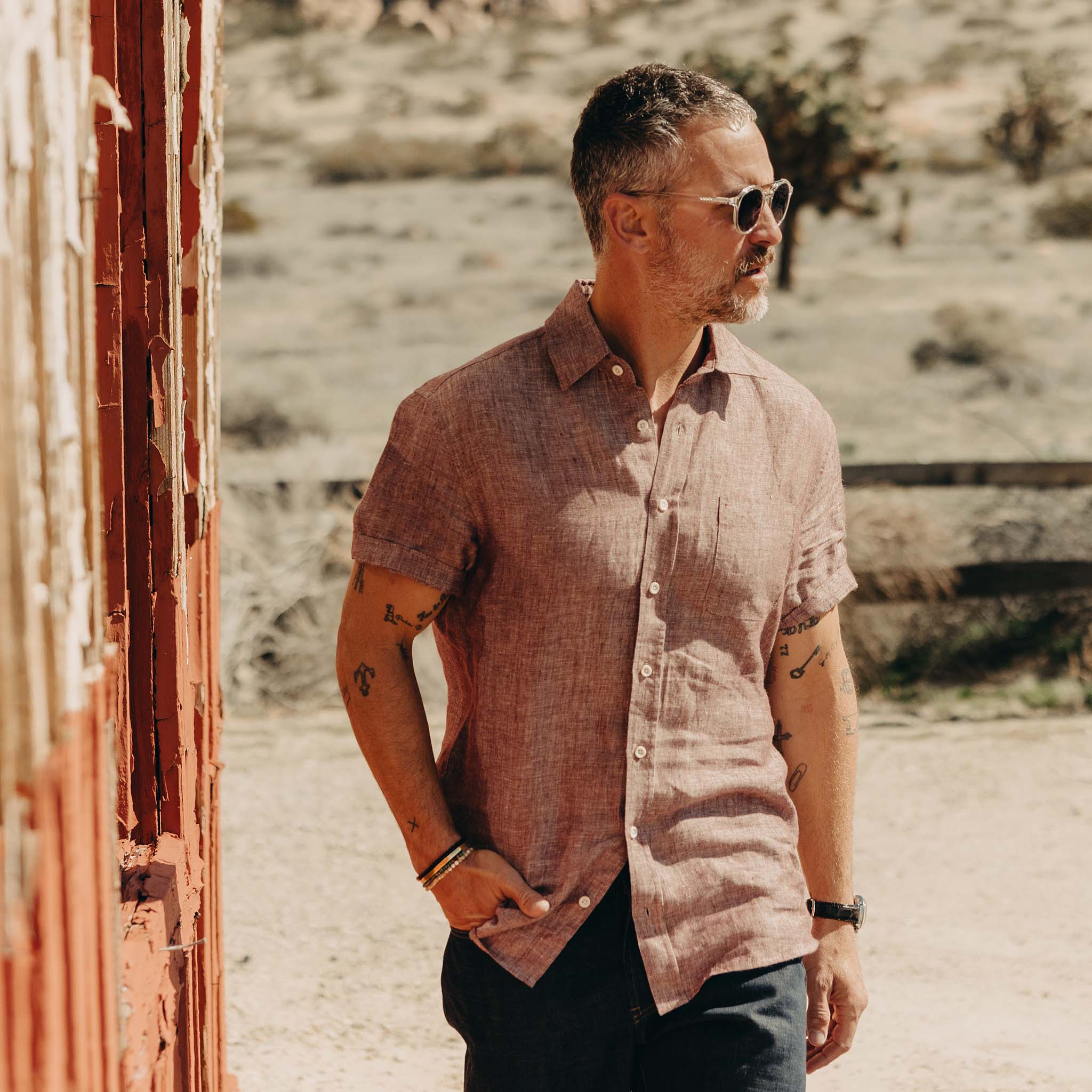 The Short Sleeve California in Dried Cherry Hemp - Image 3