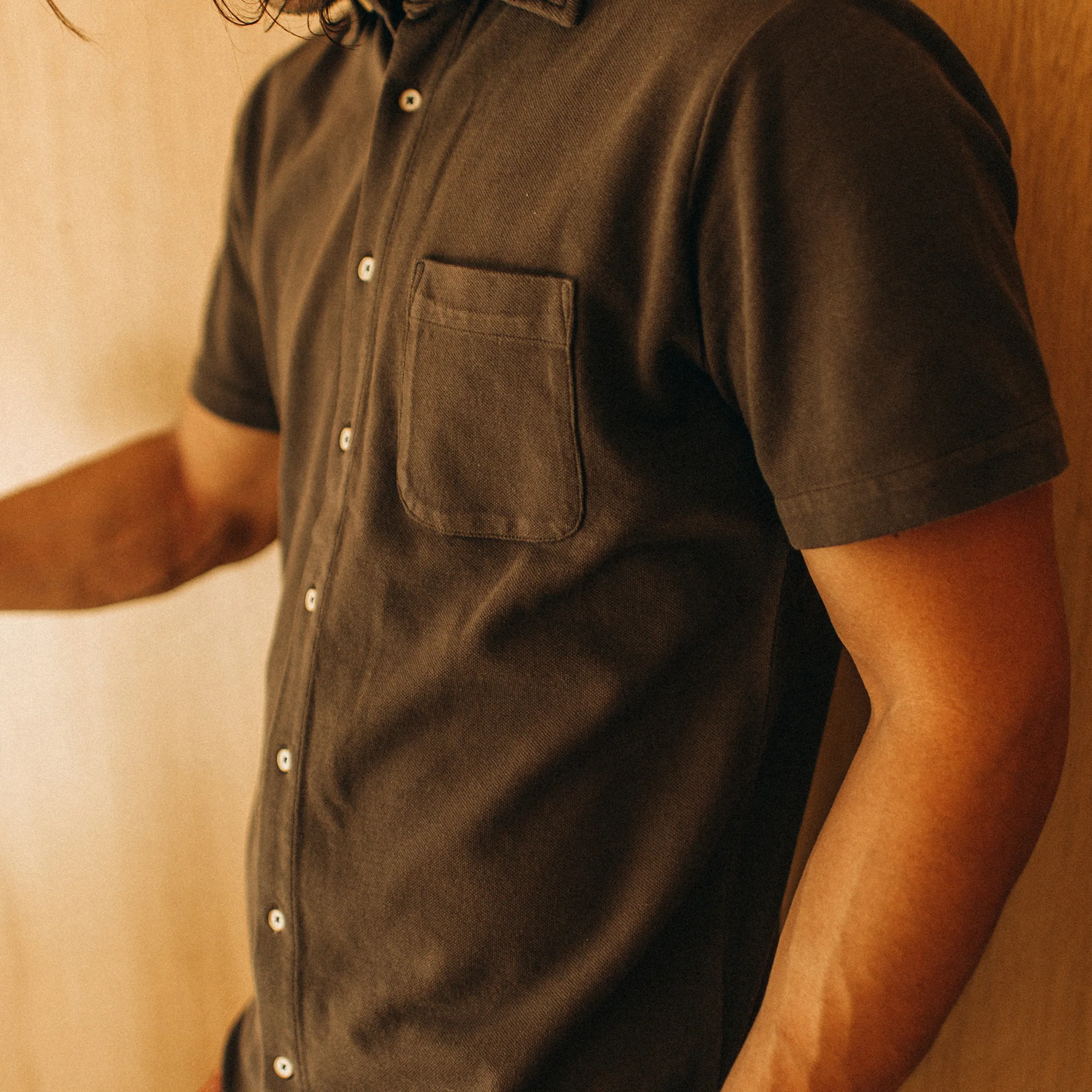 The Short Sleeve California in Espresso Pique - Image 3