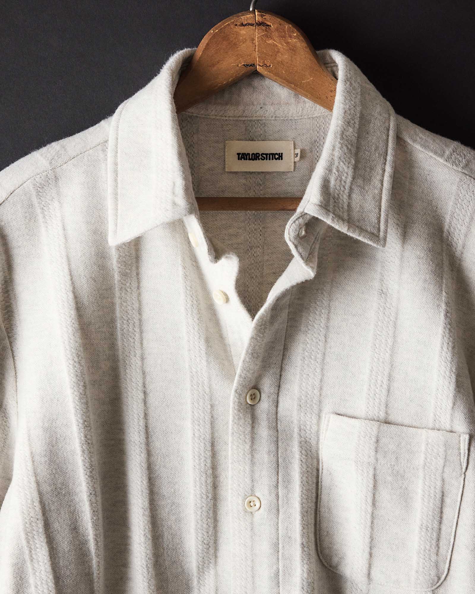 The Short Sleeve California in Heather Ash Pointelle Stripe - Image 5