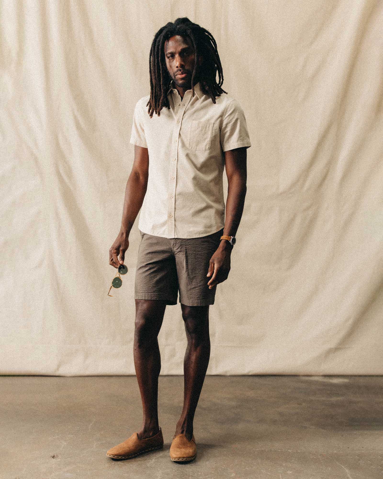 The Short Sleeve California in Heather Oat Cord - Image 4