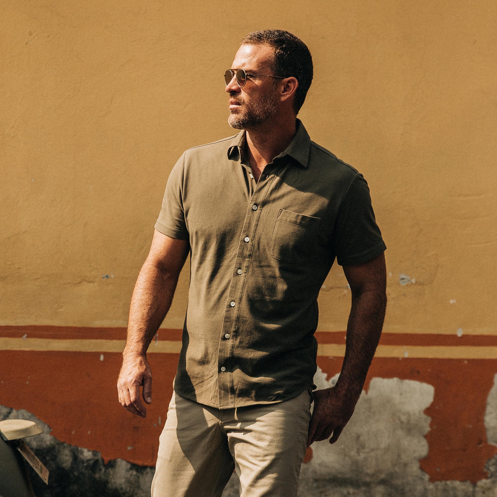 The Short Sleeve California in Olive Pique - Image 5