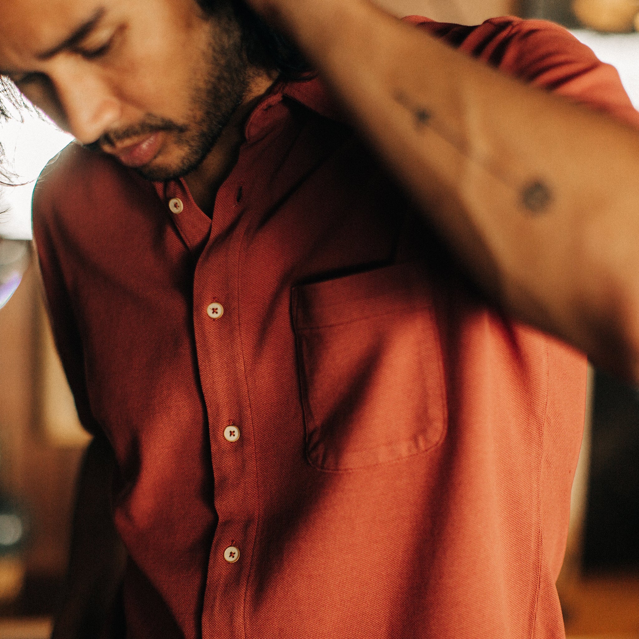 The Short Sleeve California in Red Clay Pique - Image 4