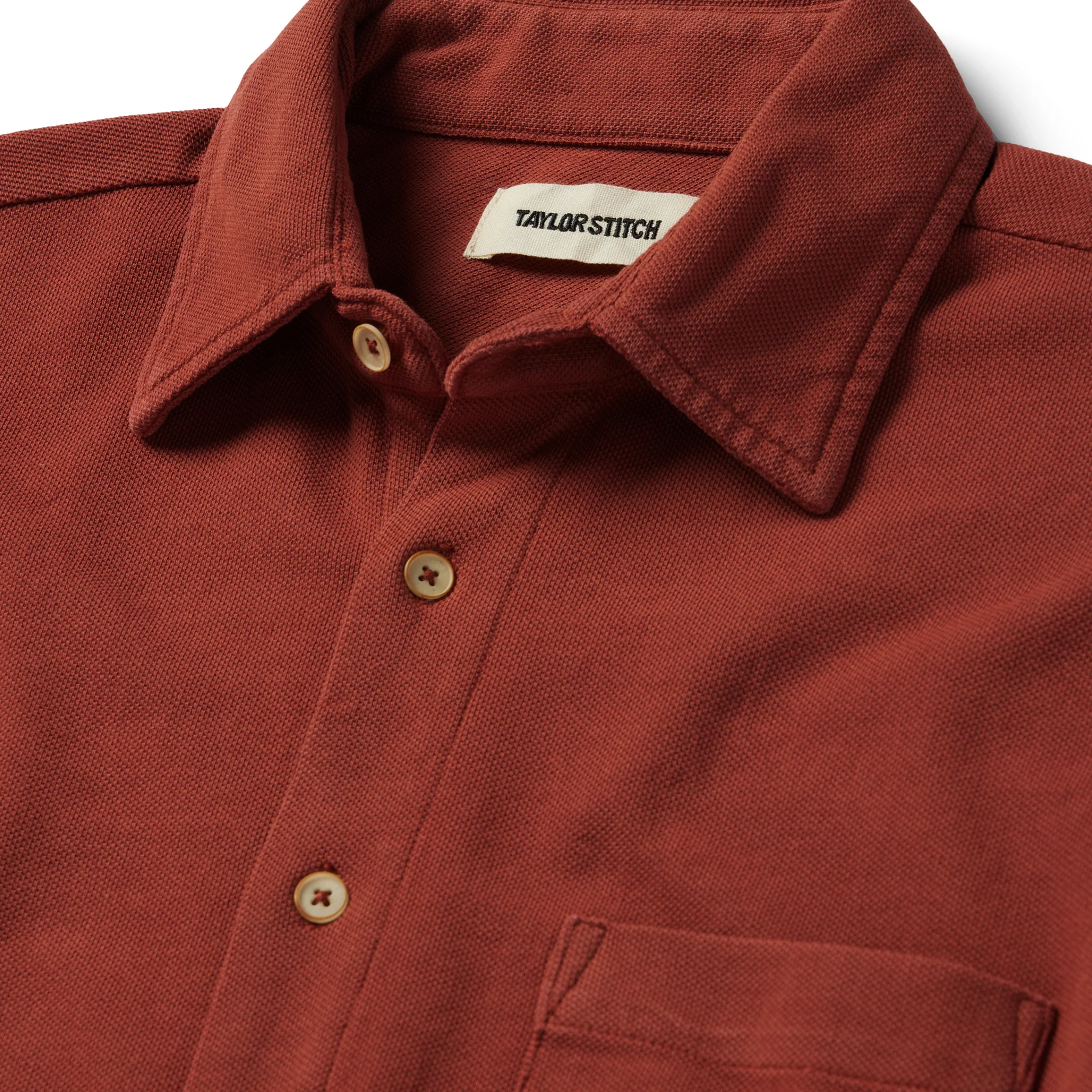The Short Sleeve California in Red Clay Pique - Image 5