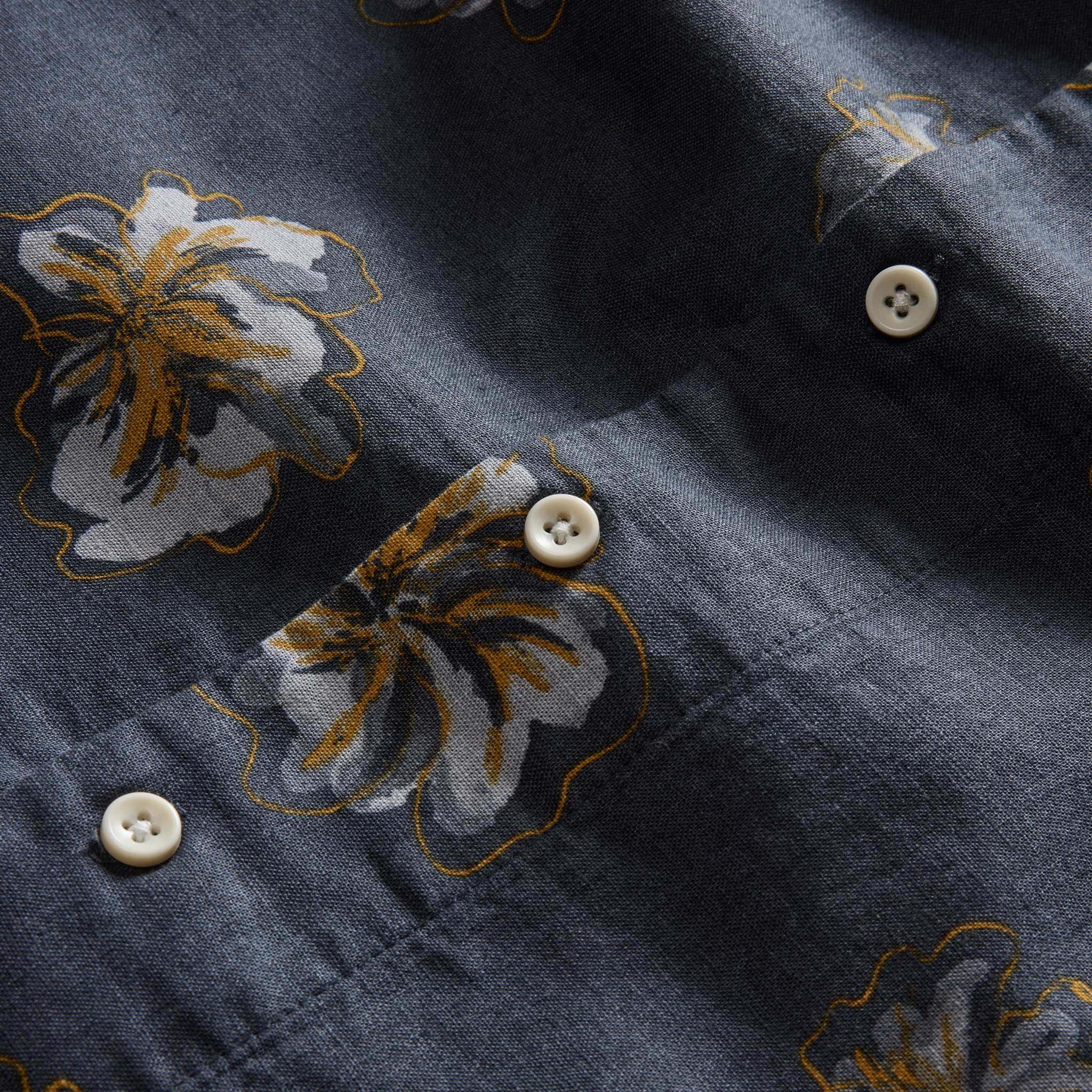 The Conrad Shirt in Dark Blue Floral - Image 5