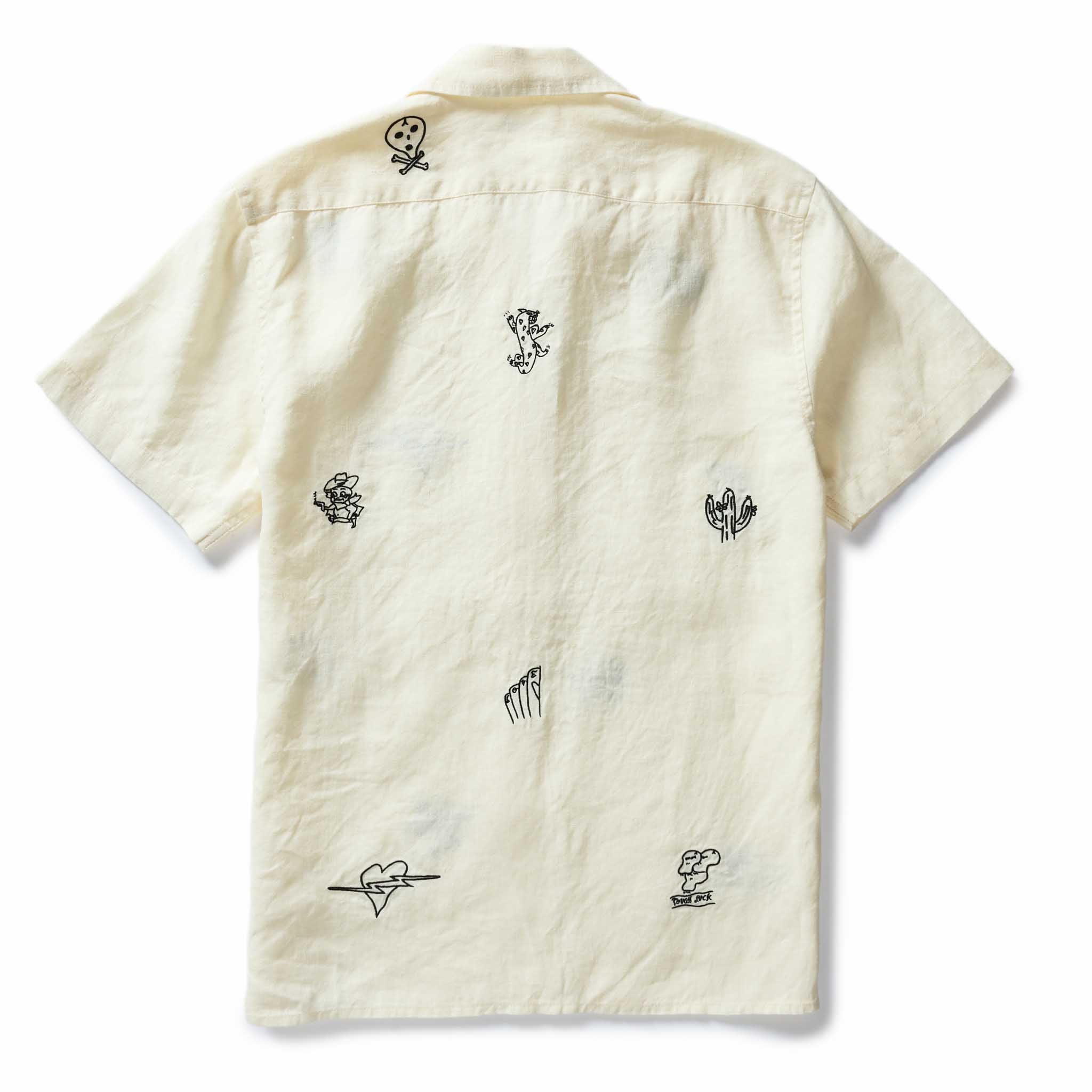 The Short Sleeve Davis Shirt in Embroidered Natural - Image 4