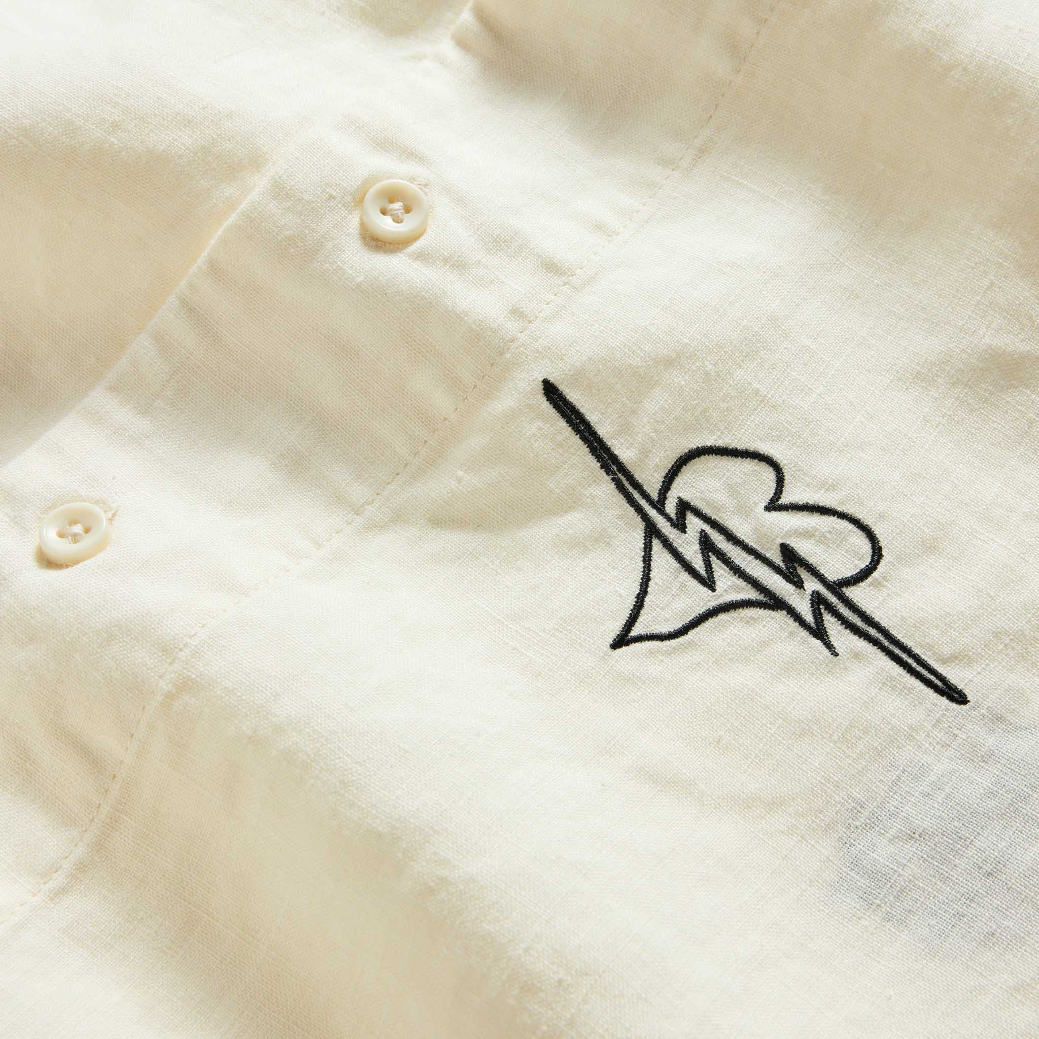The Short Sleeve Davis Shirt in Embroidered Natural - Image 6