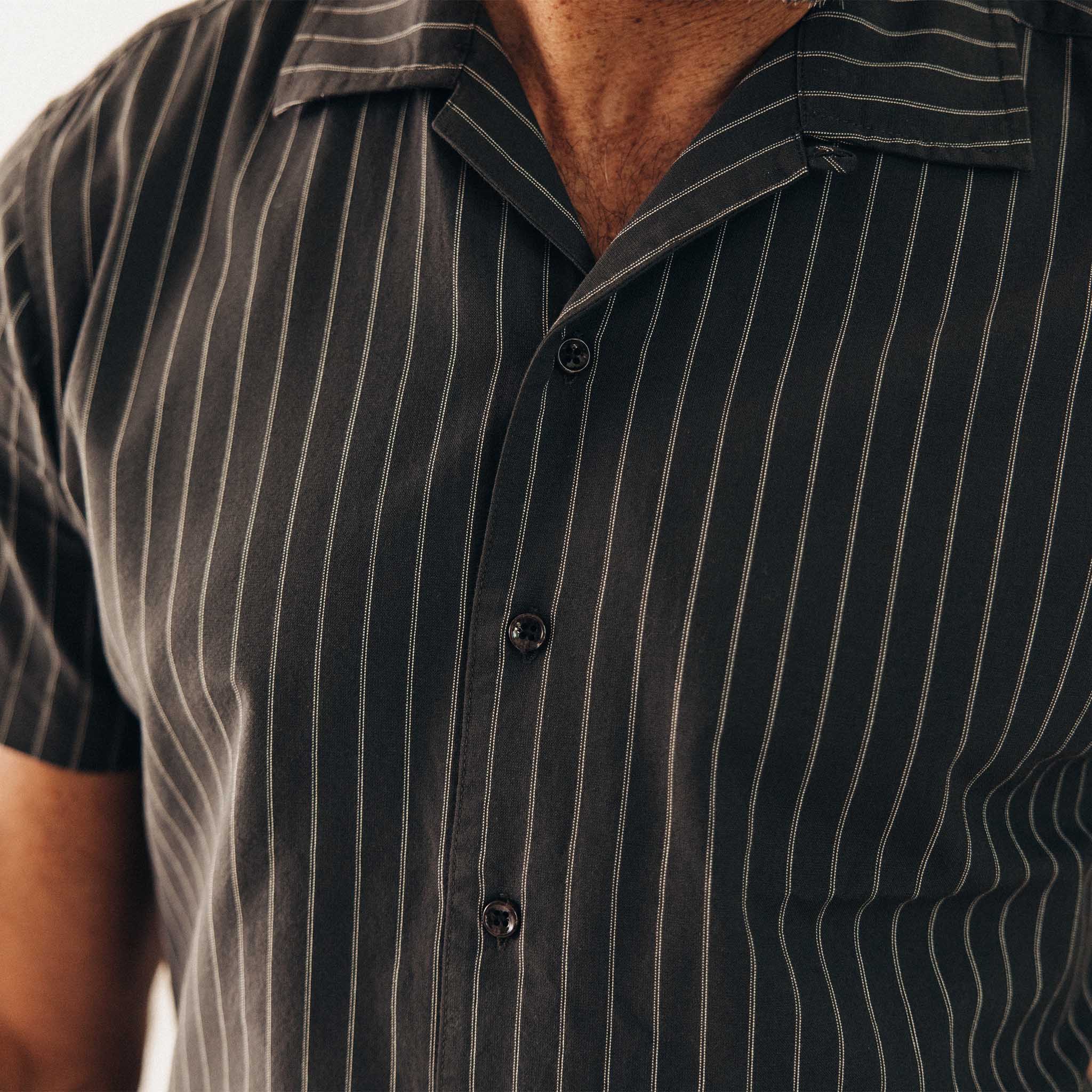 The Short Sleeve Davis Shirt in Kelp Stripe - Image 3