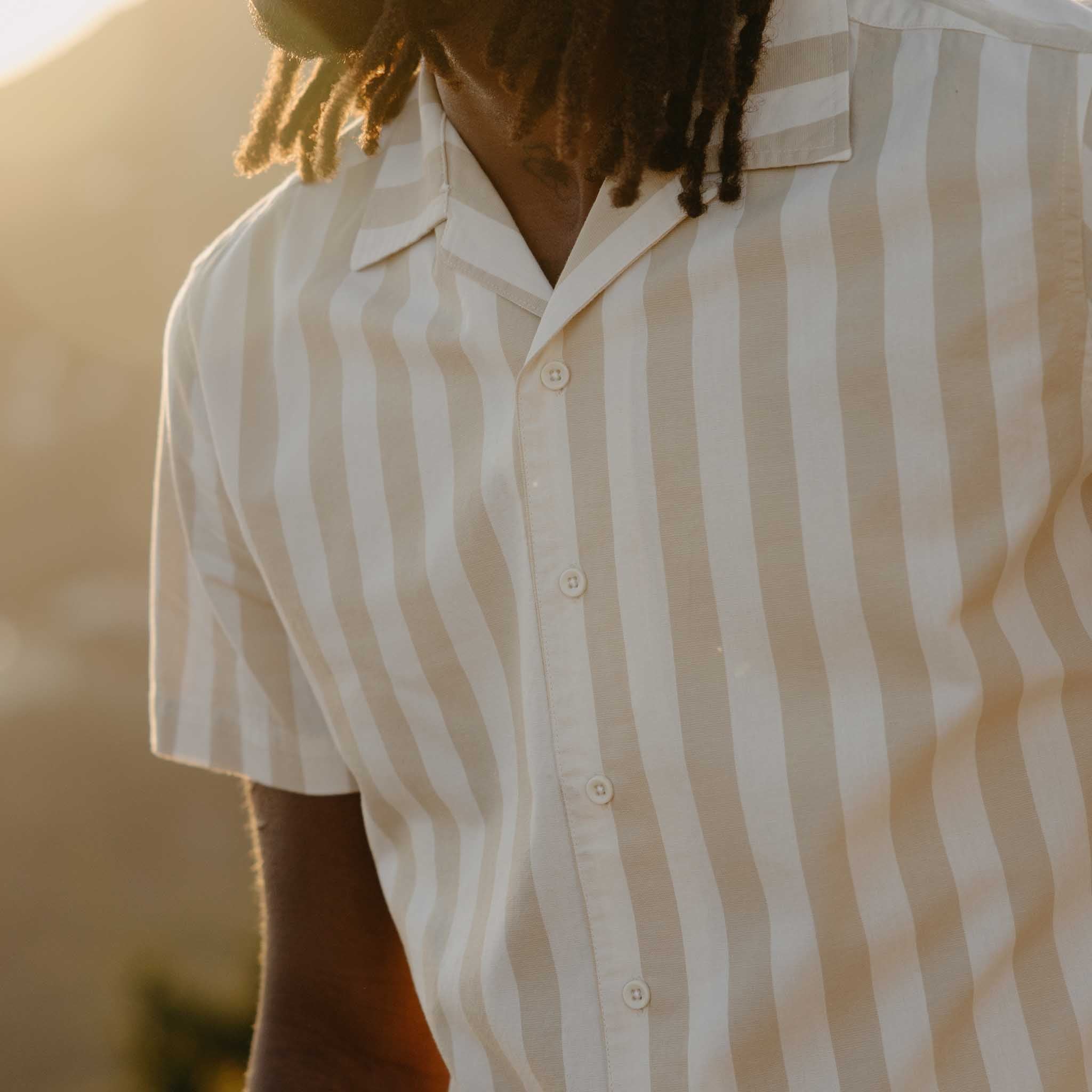 The Short Sleeve Davis Shirt in Sandbar Stripe - Image 3
