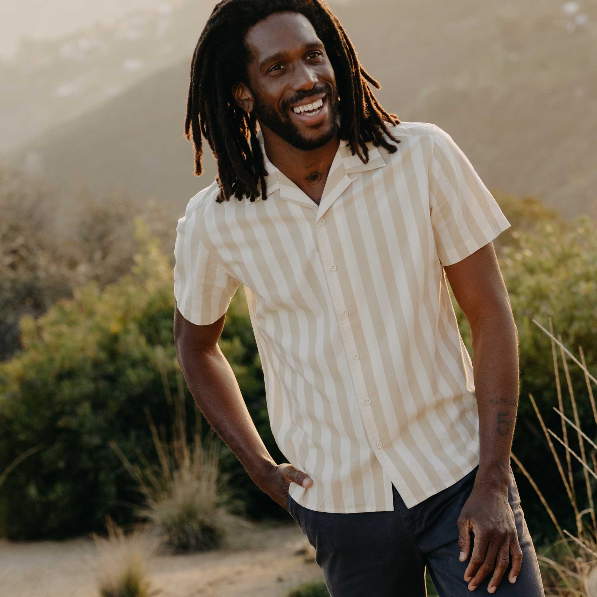 The Short Sleeve Davis Shirt in Sandbar Stripe - Image 5