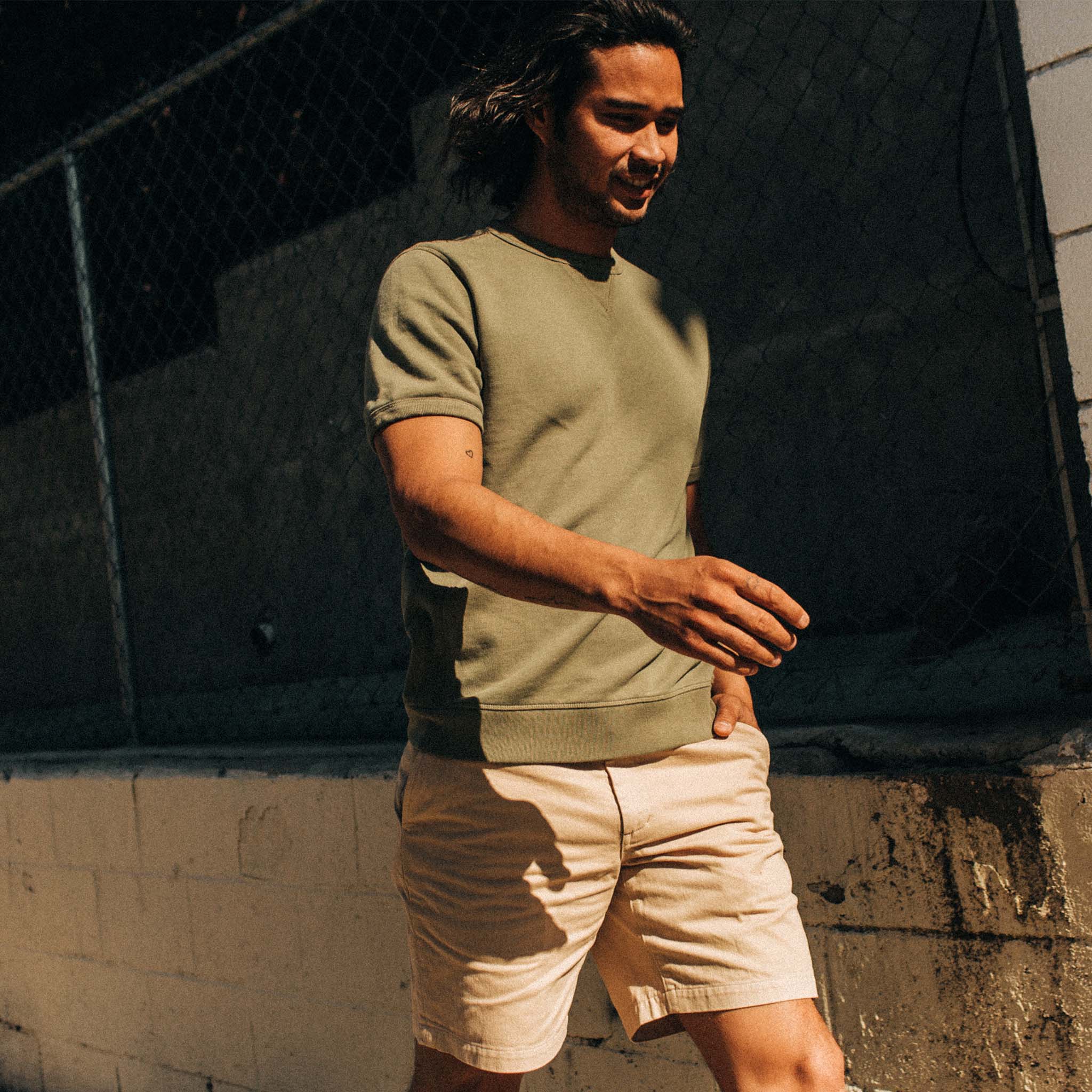 The Short Sleeve Fillmore Crew in Olive - Image 5