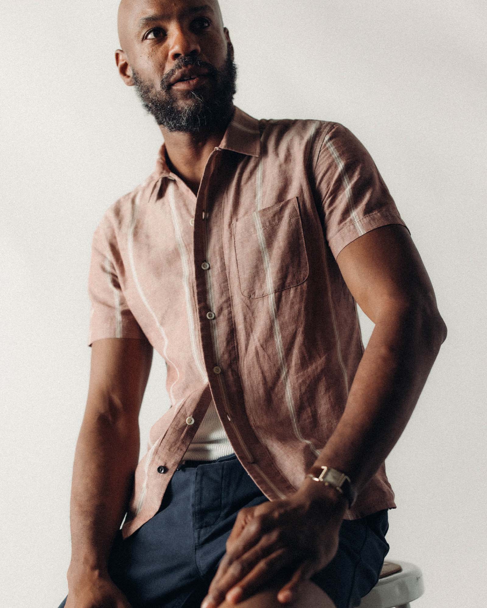 The Hawthorne Shirt in Dried Fig Stripe - Image 2