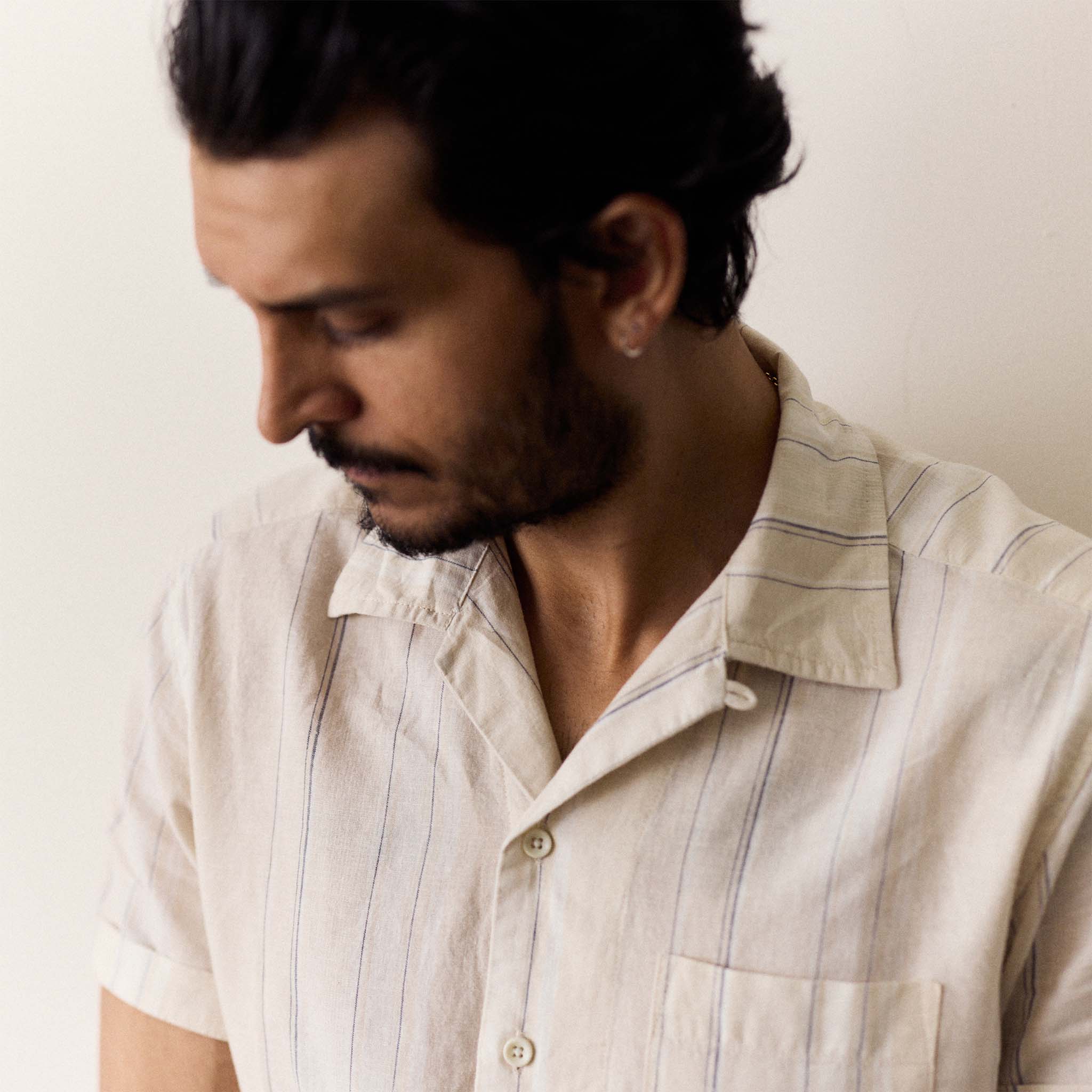 The Short Sleeve Hawthorne in Fog Stripe - Image 4