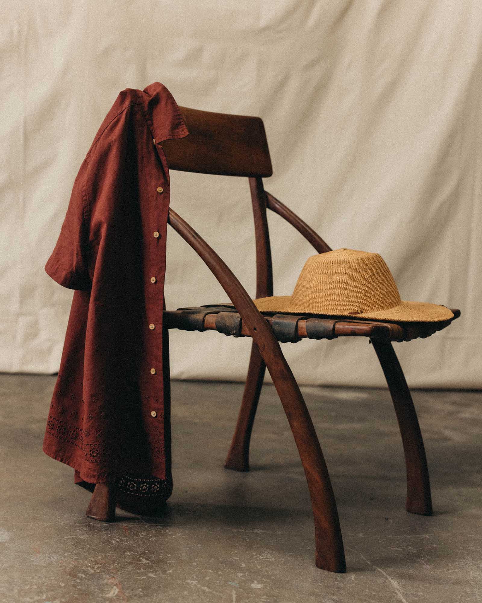 The Hawthorne Shirt in Red Wine Border Eyelet - Image 4