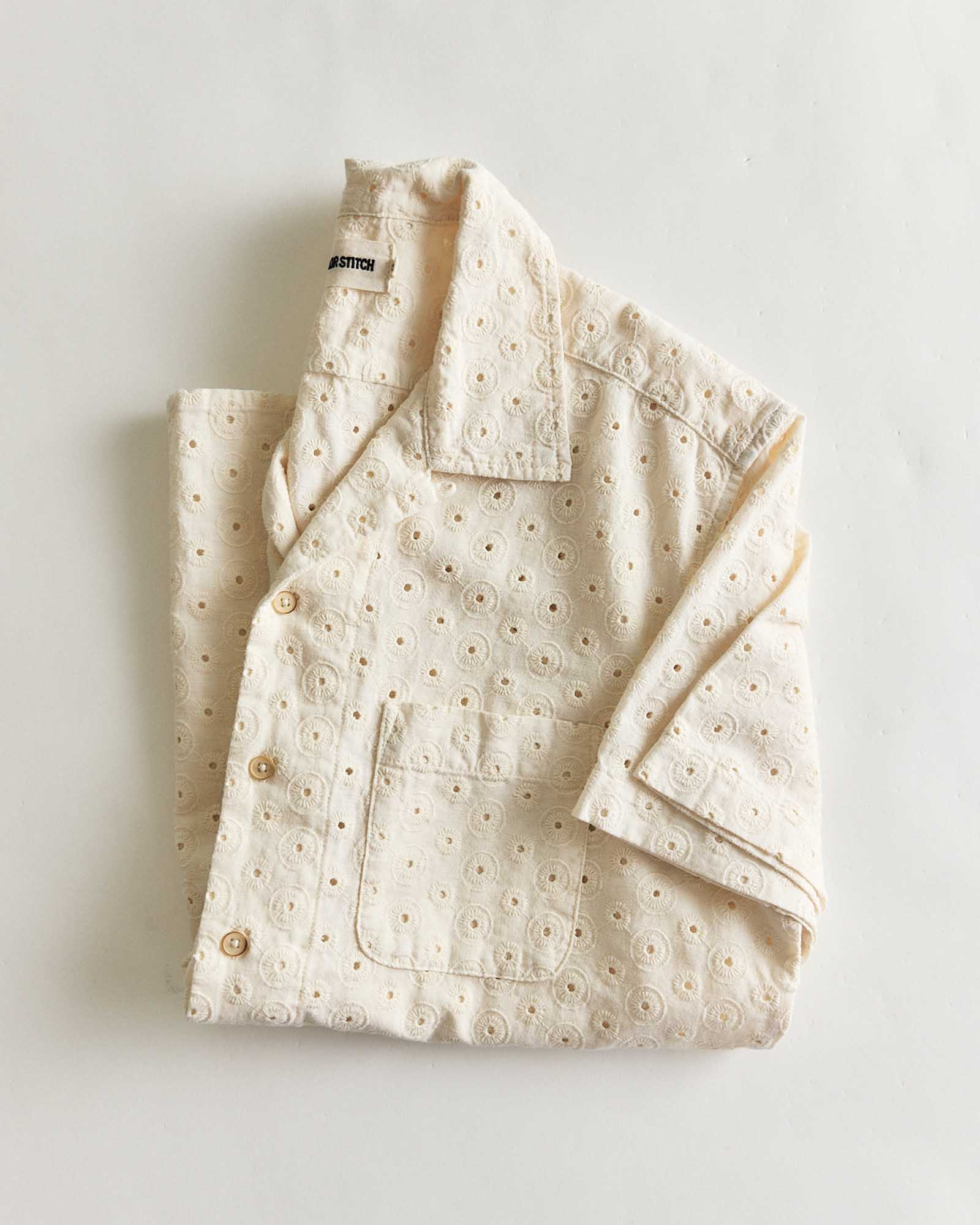 The Hawthorne Shirt in Vintage White Embroidered Eyelet - Image 8