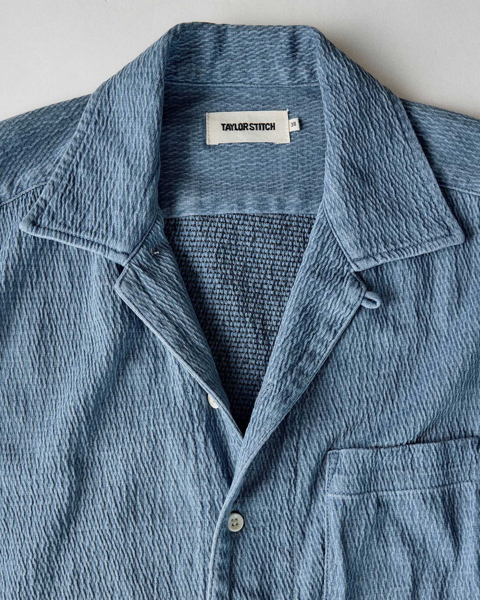 The Hawthorne Shirt in Washed Indigo Crepe - Image 4