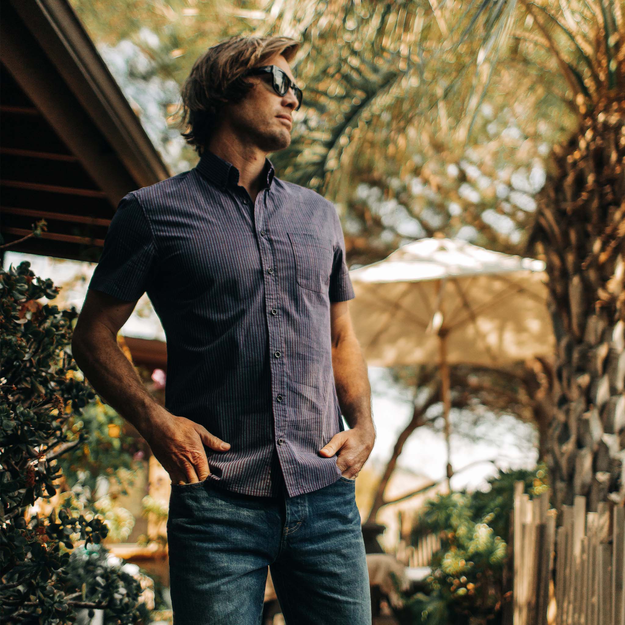 The Short Sleeve Jack in Blue Stripe - Image 2