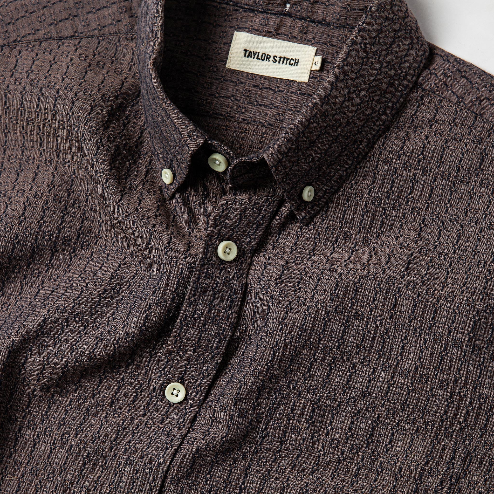 The Short Sleeve Jack in Cocoa Dobby - Image 5