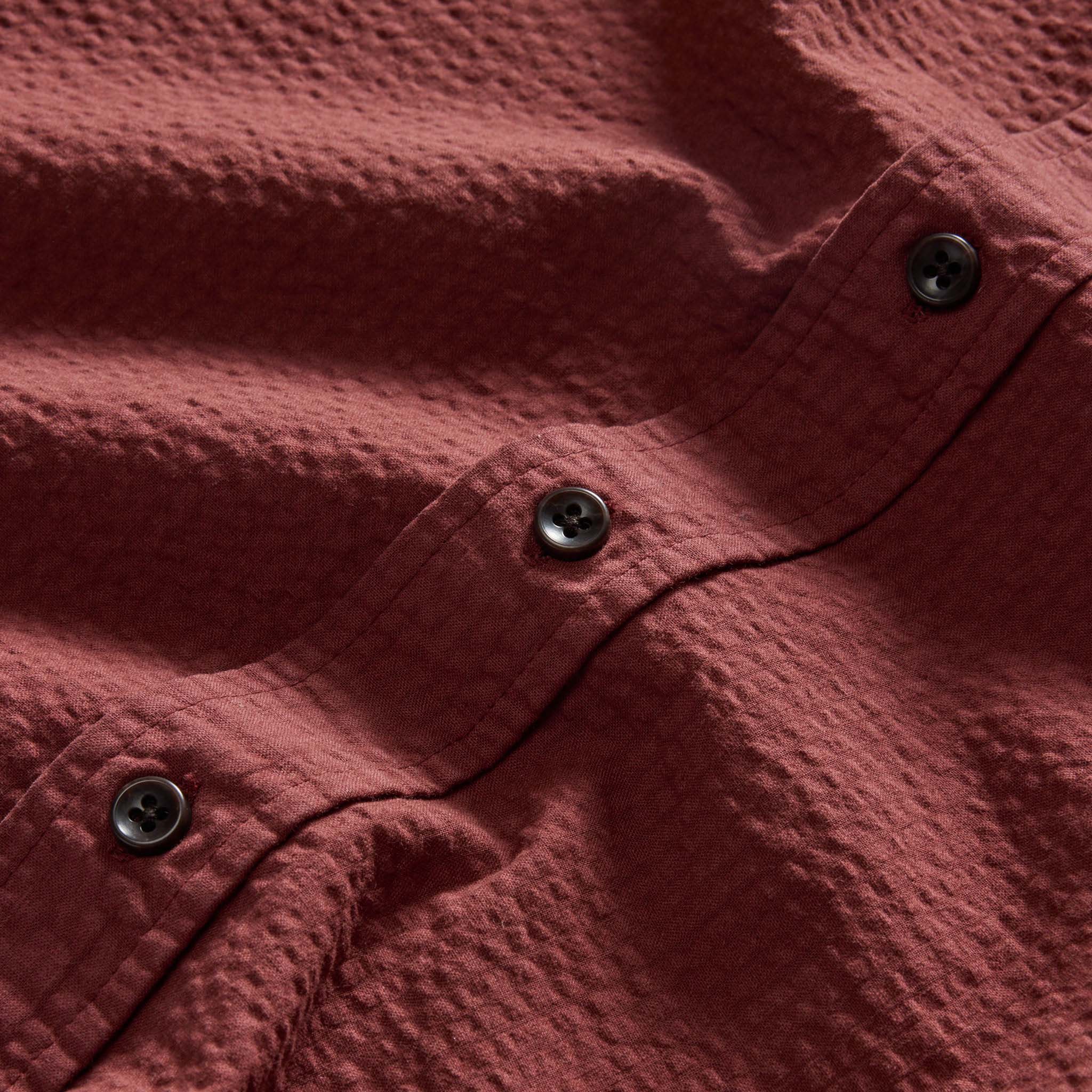 The Short Sleeve Jack in Dried Cherry Seersucker - Image 8