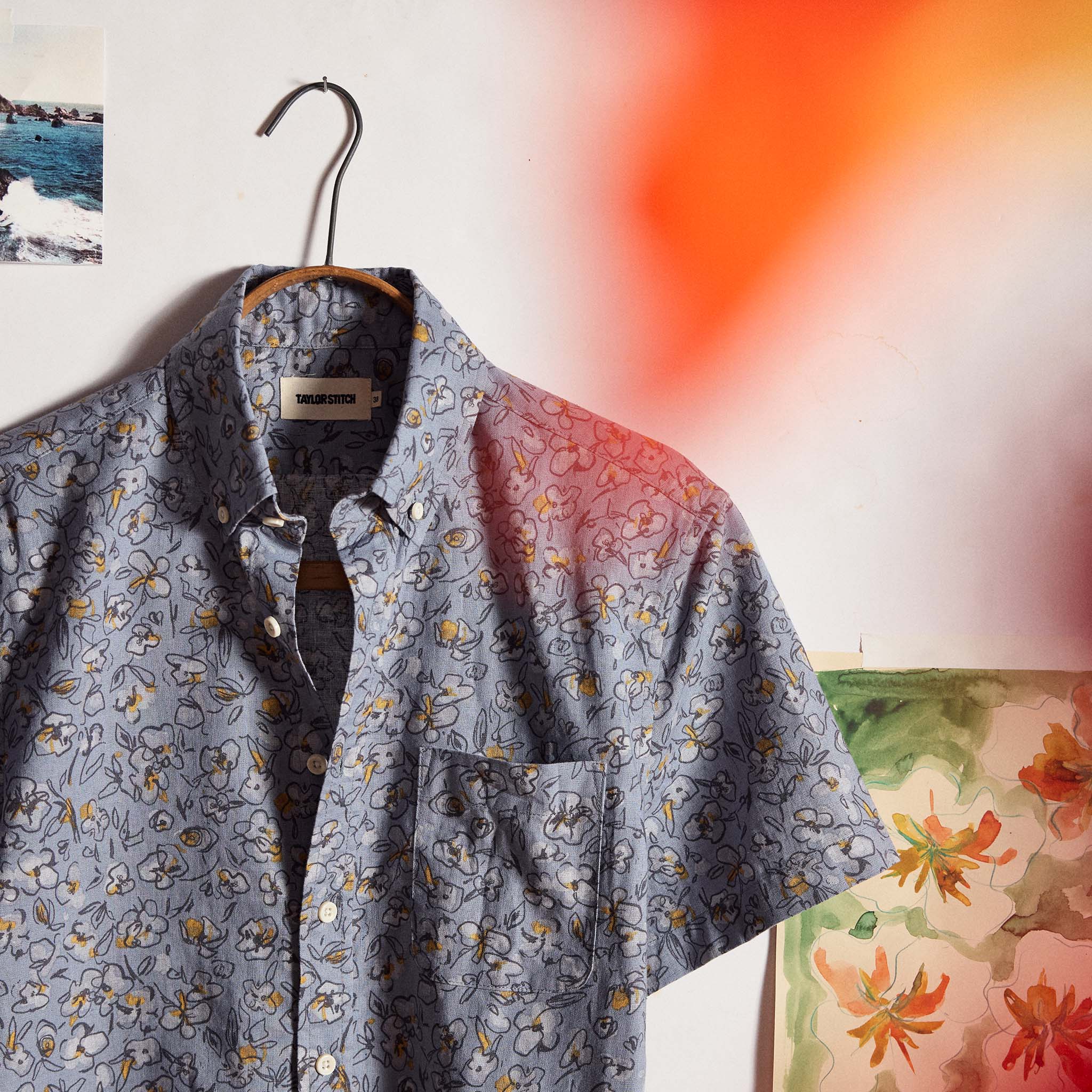 The Short Sleeve Jack in Light Blue Floral - Image 2