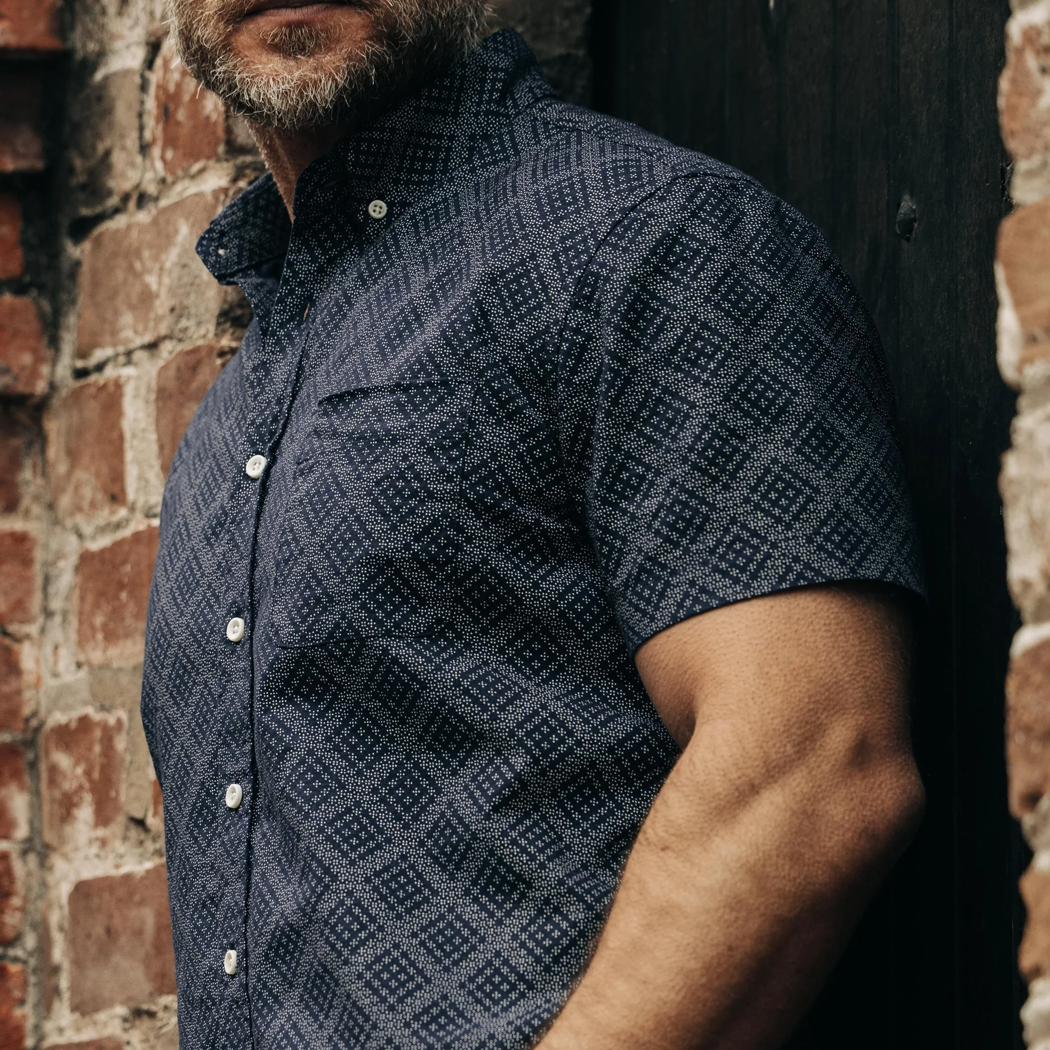 The Short Sleeve Jack in Navy Diamond - Image 4