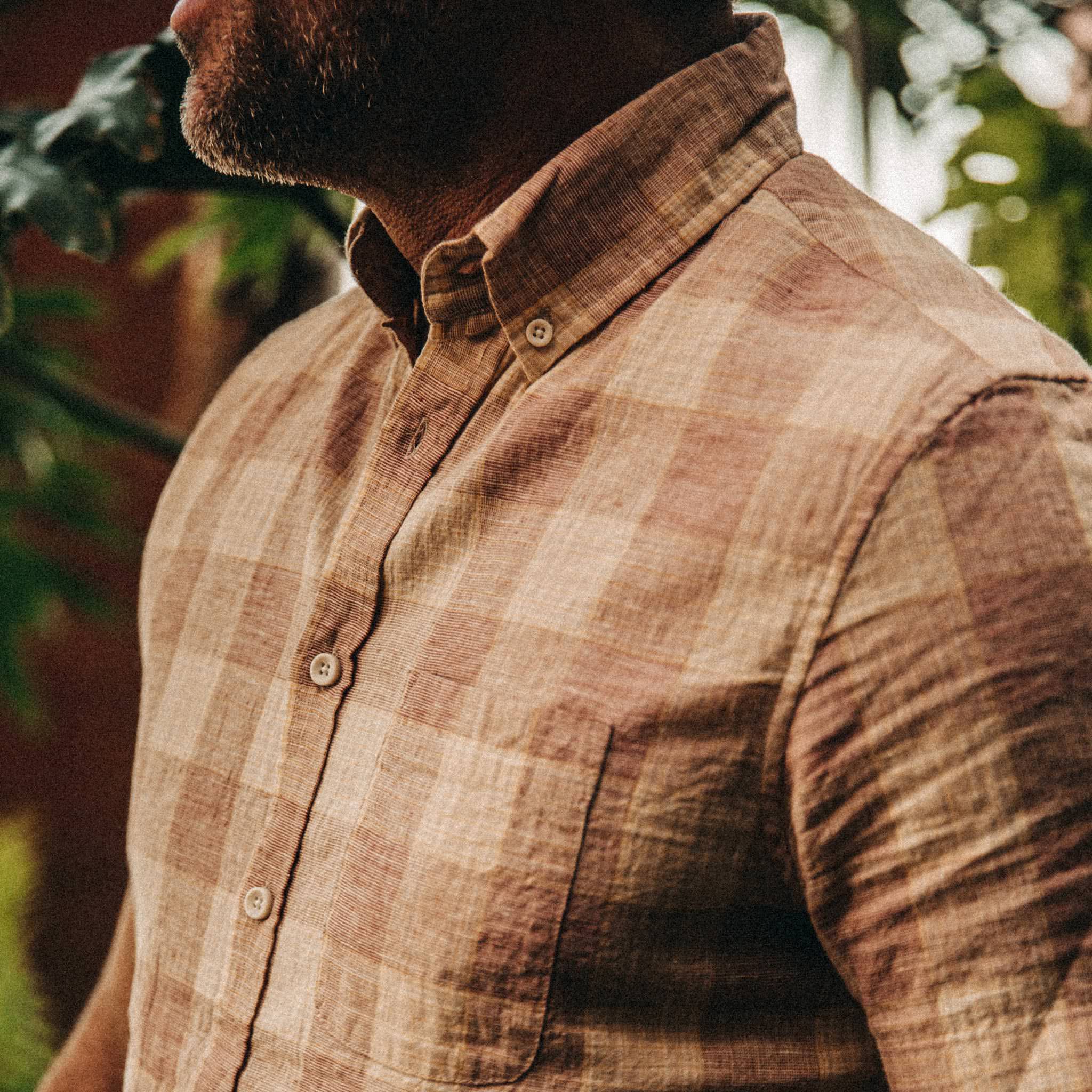 The Short Sleeve Jack in Red Madras - Image 3