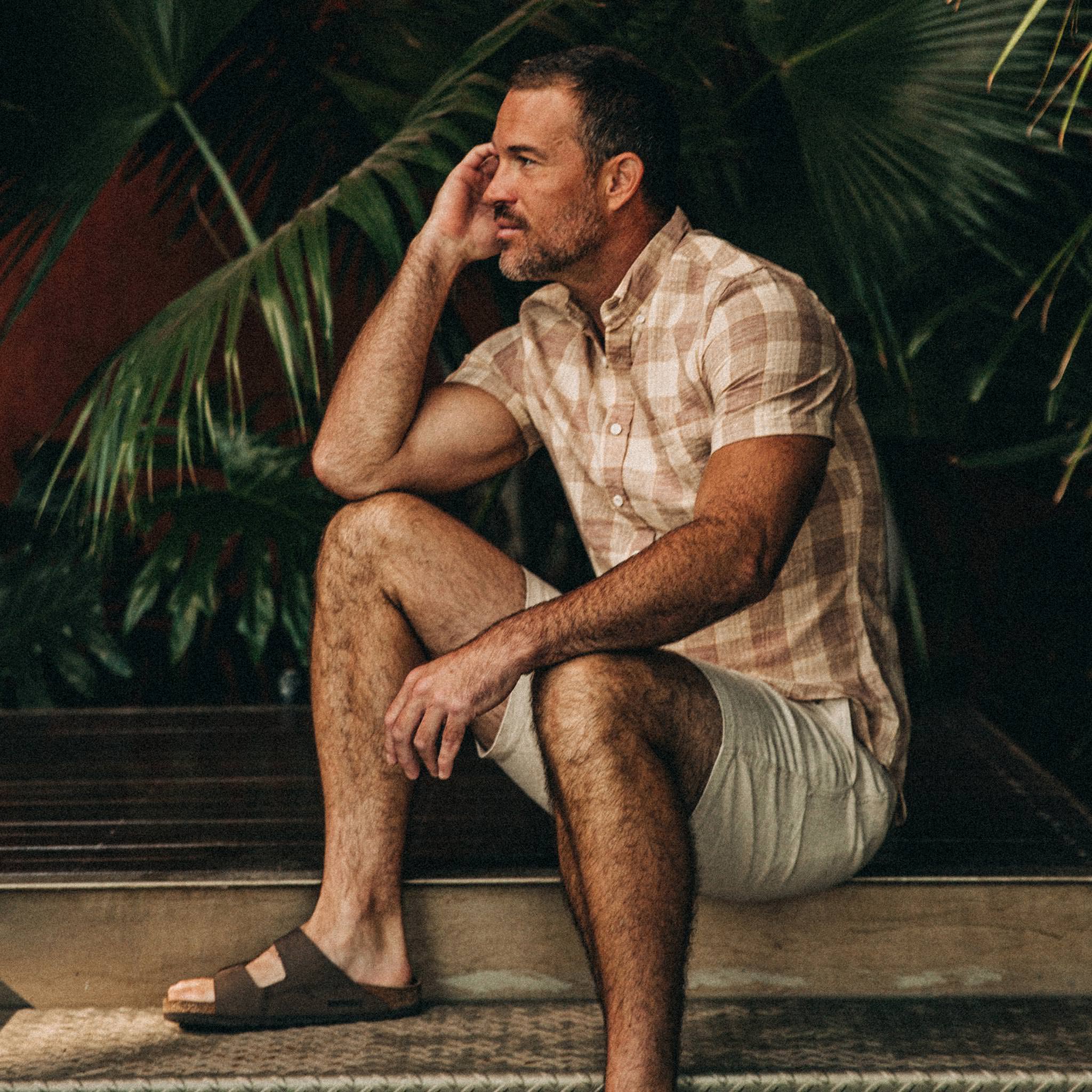The Short Sleeve Jack in Red Madras - Image 4