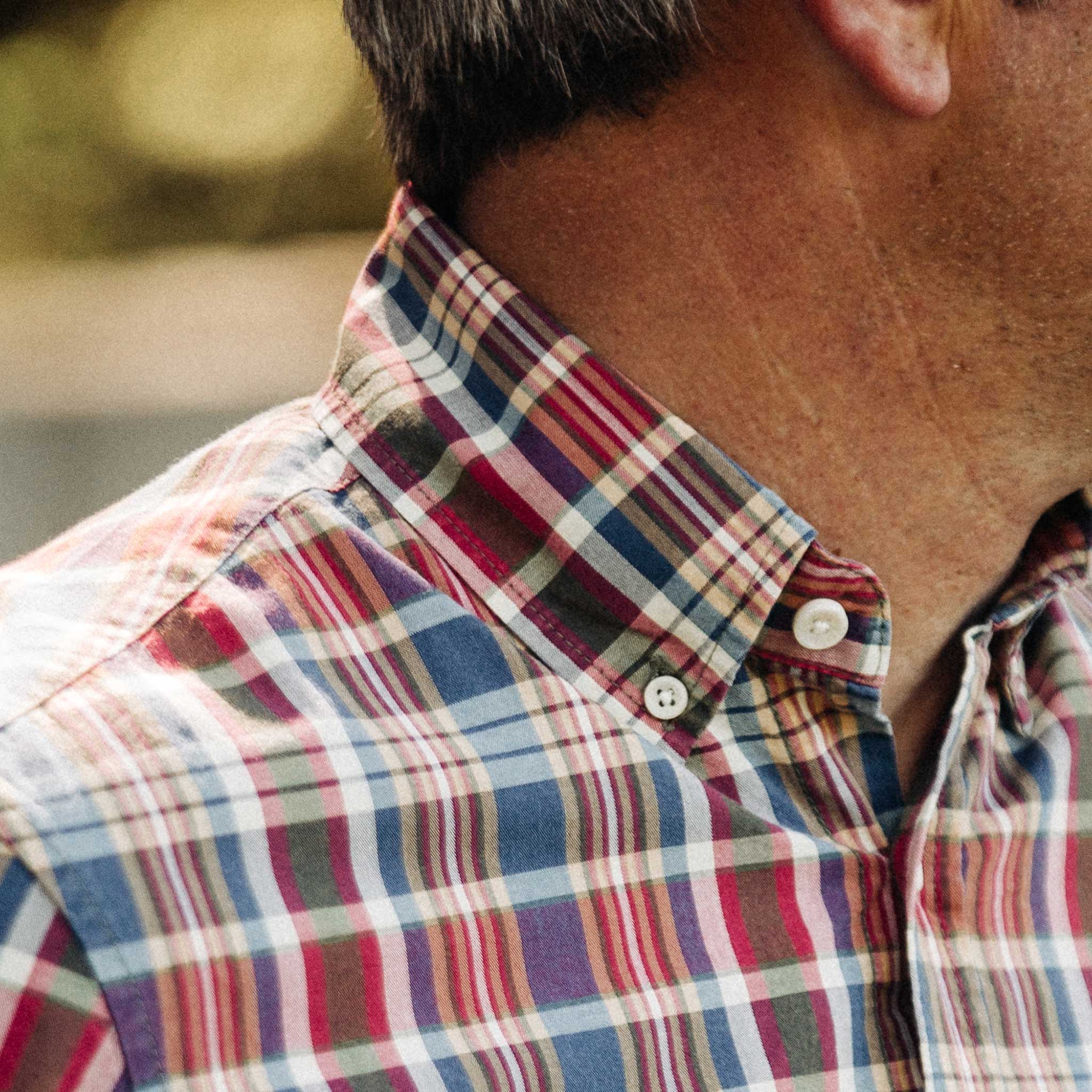The Short Sleeve Jack in Red Madras - Image 4