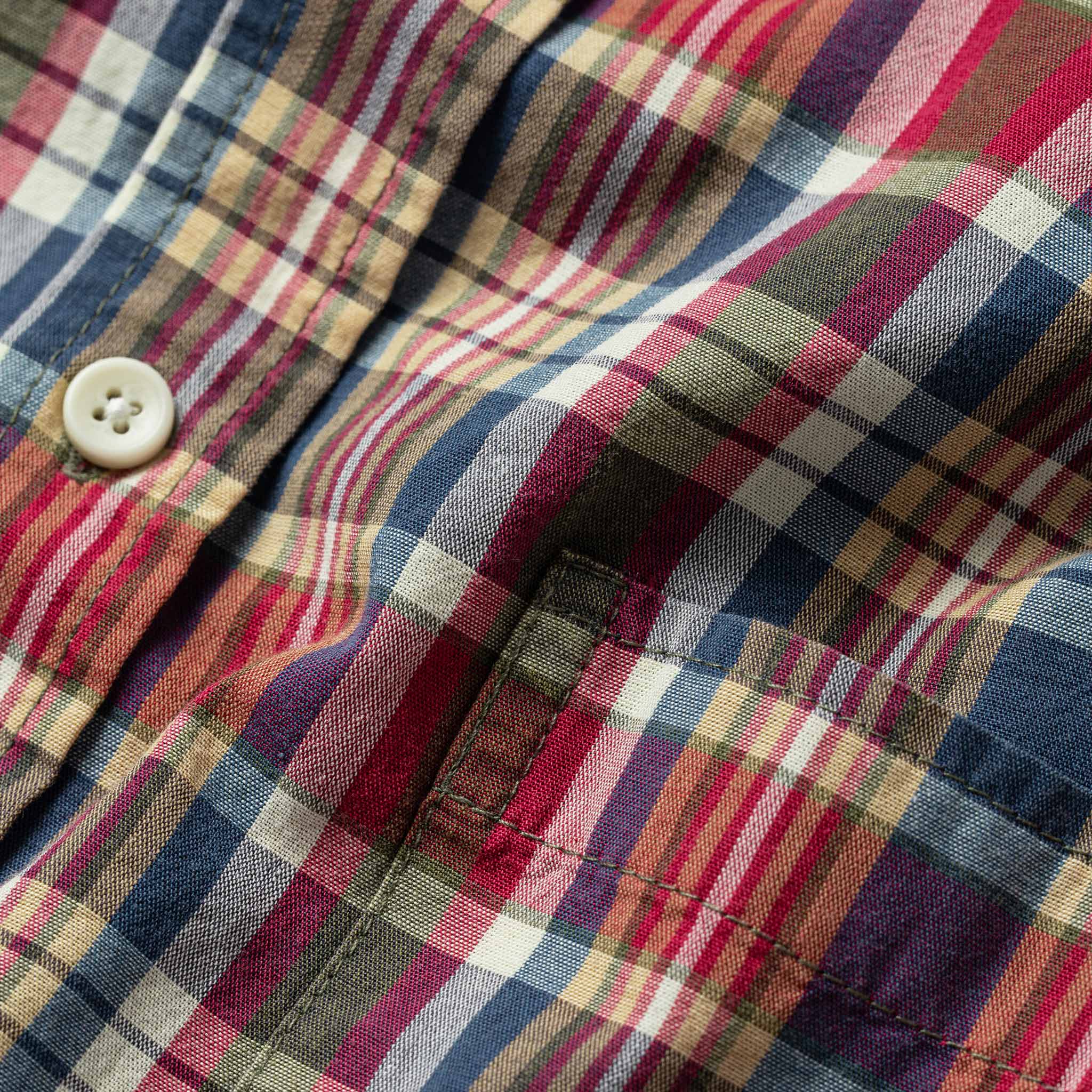 The Short Sleeve Jack in Red Madras - Image 7