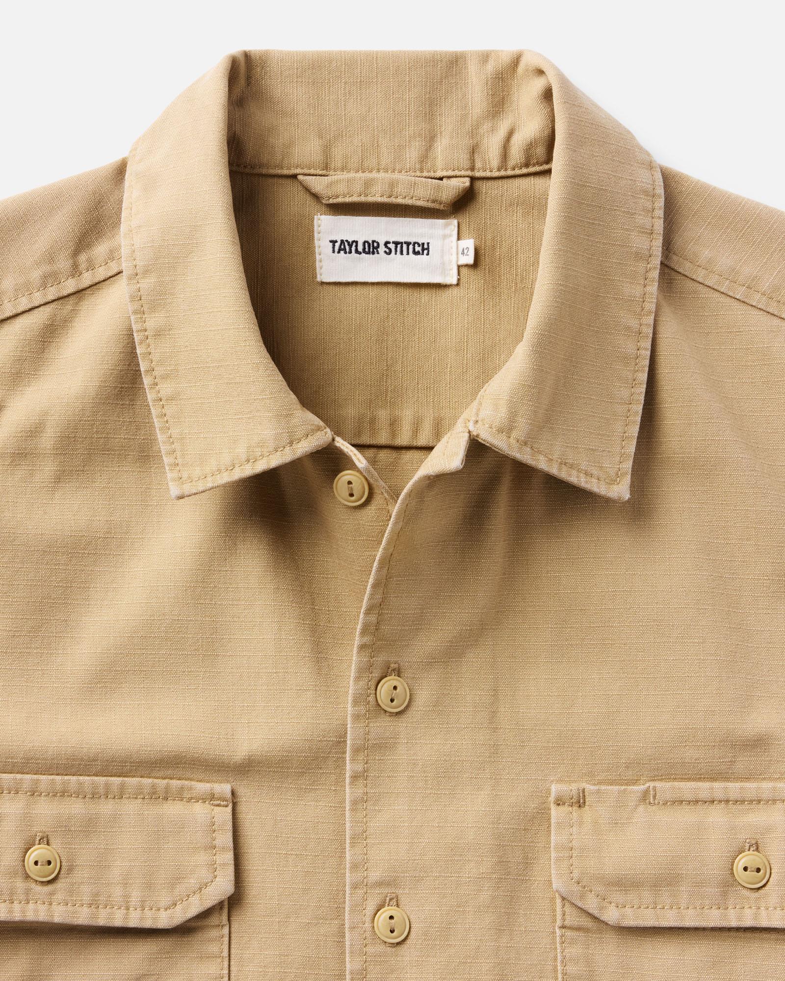 The Short Sleeve Mechanic Shirt in Khaki Ripstop - Image 5