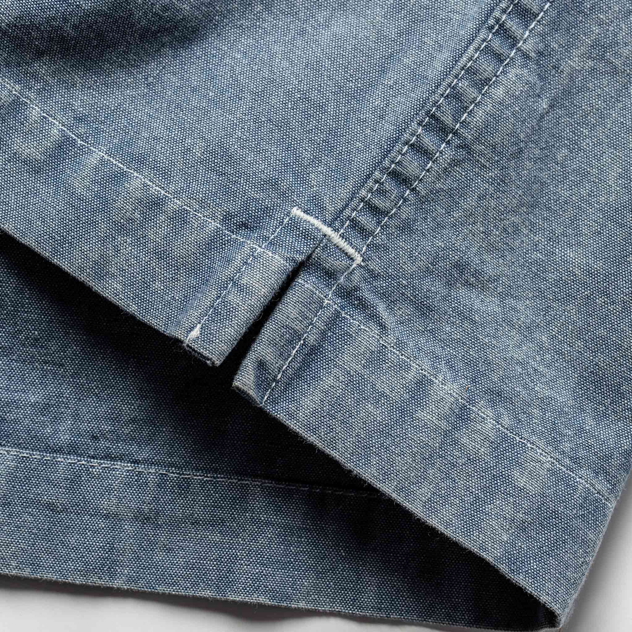 The Short Sleeve Popover in Blue Chambray - Image 10