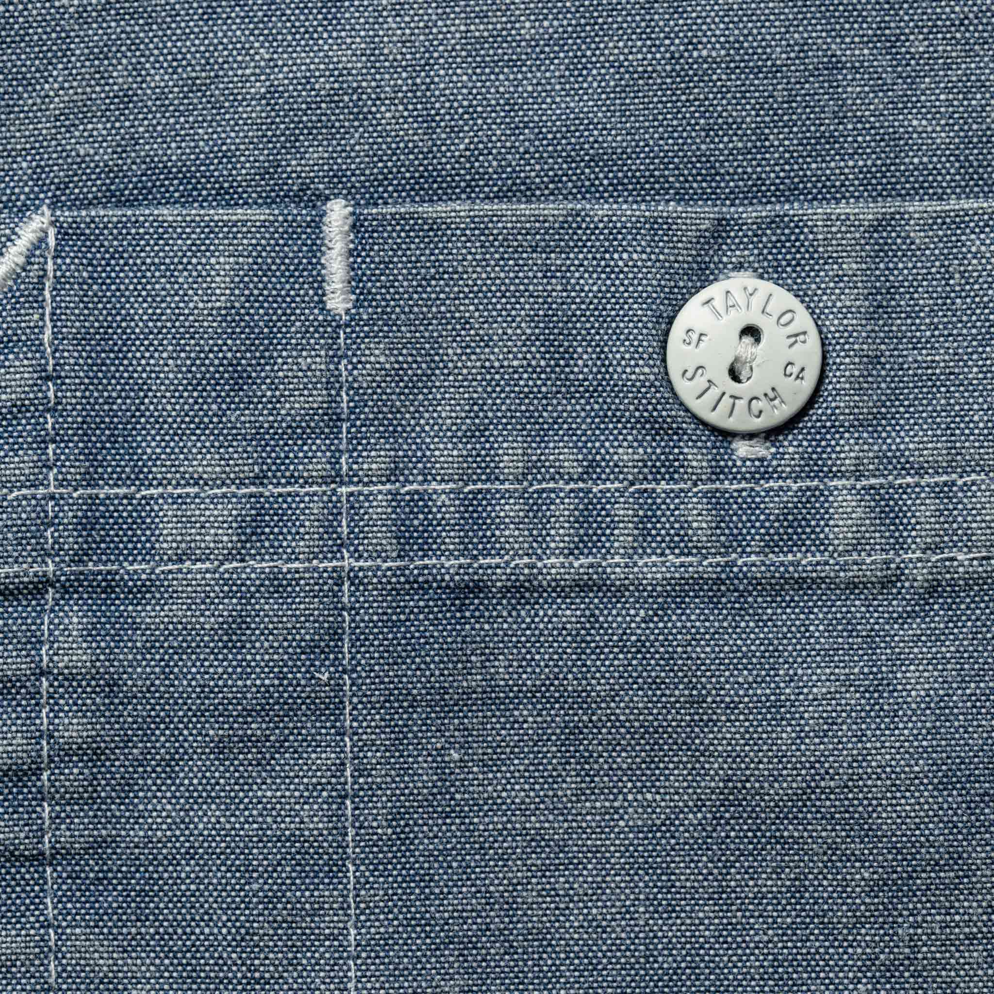 The Short Sleeve Popover in Blue Chambray - Image 8
