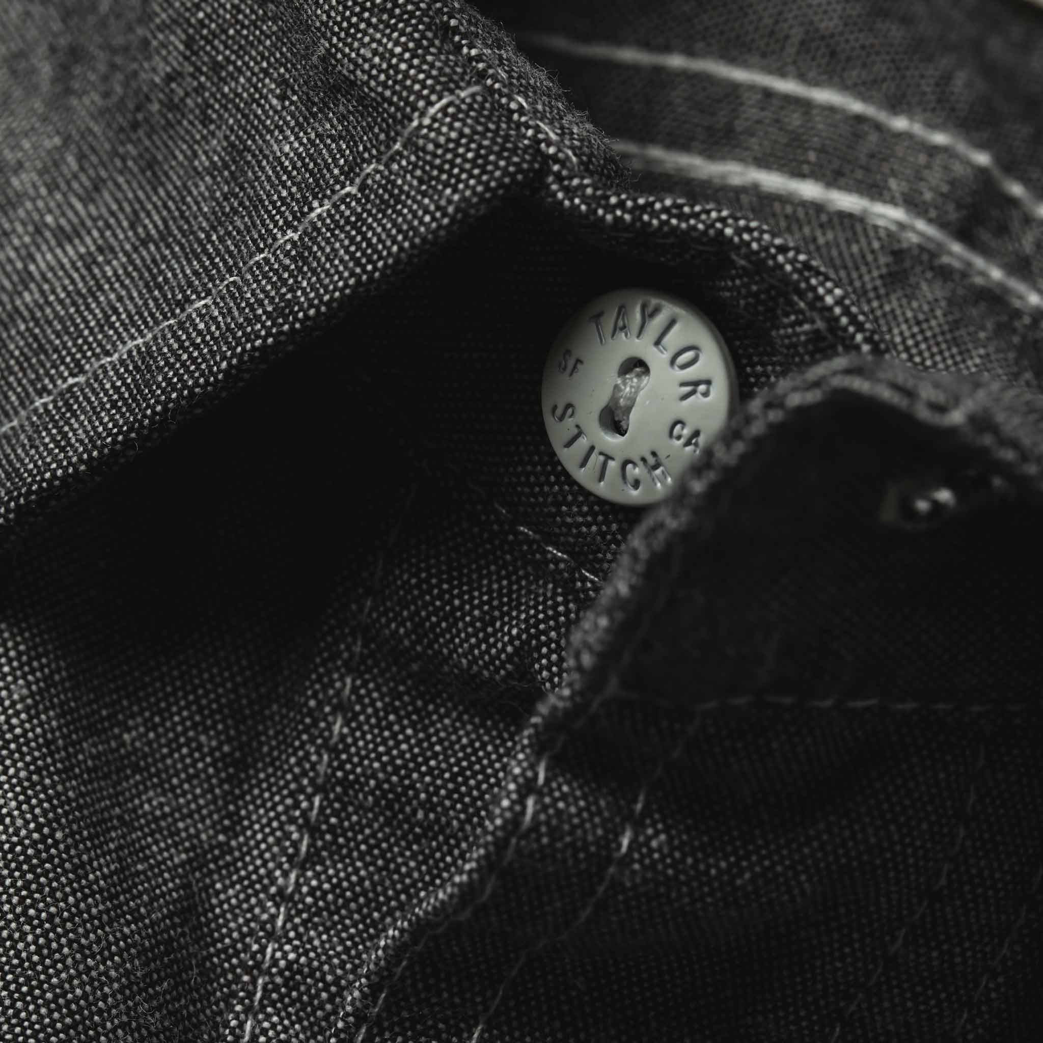 The Short Sleeve Popover in Charcoal Chambray - Image 9
