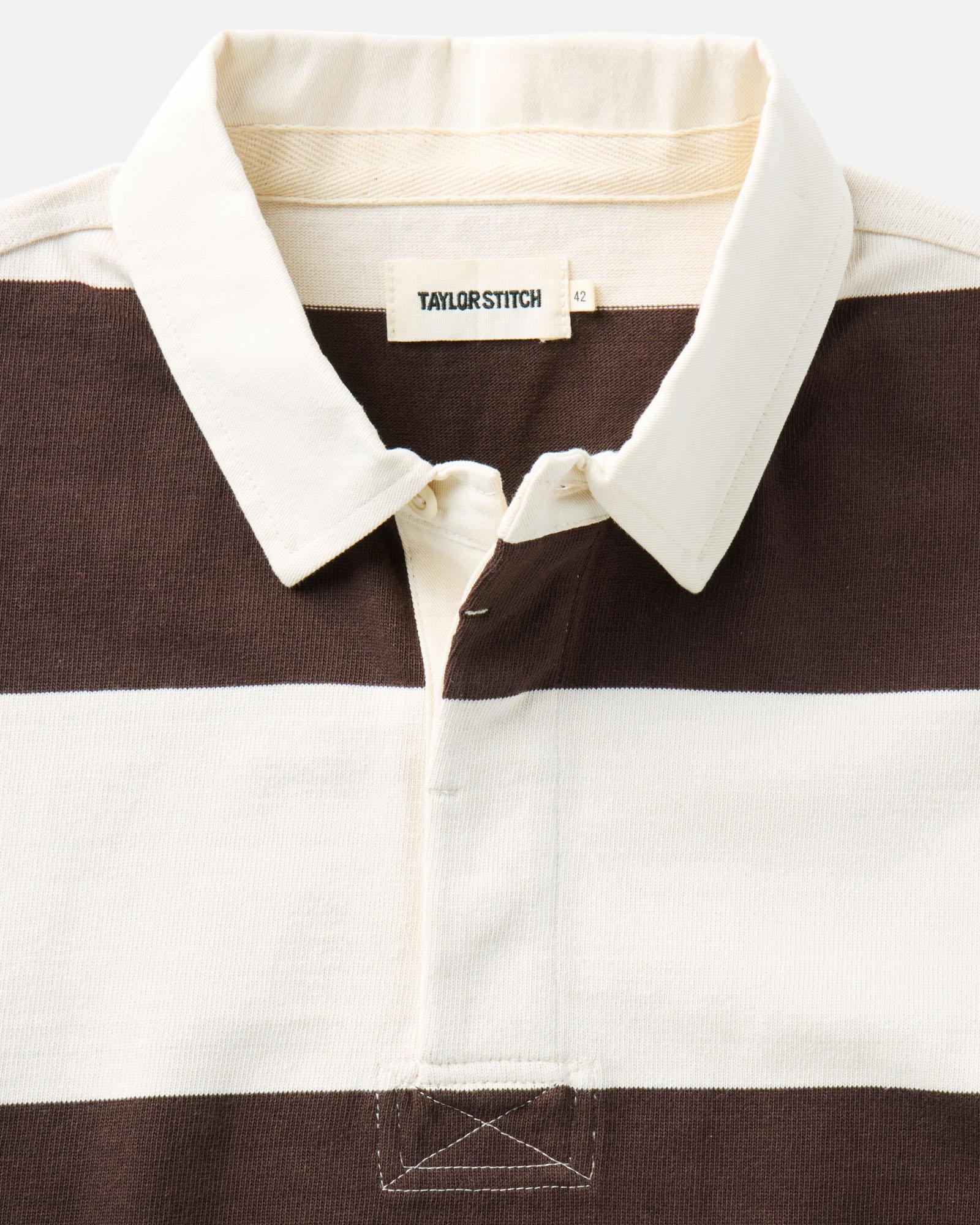 The Short Sleeve Rugby Shirt in Port Stripe - Image 4