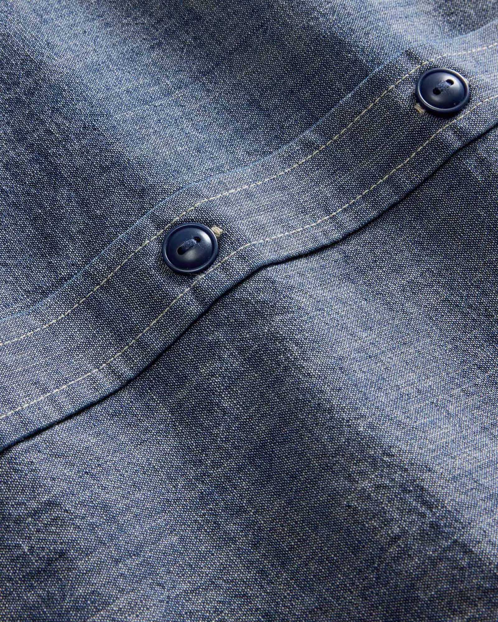 The Short Sleeve Utility Shirt in Indigo Selvedge Chambray - Image 6
