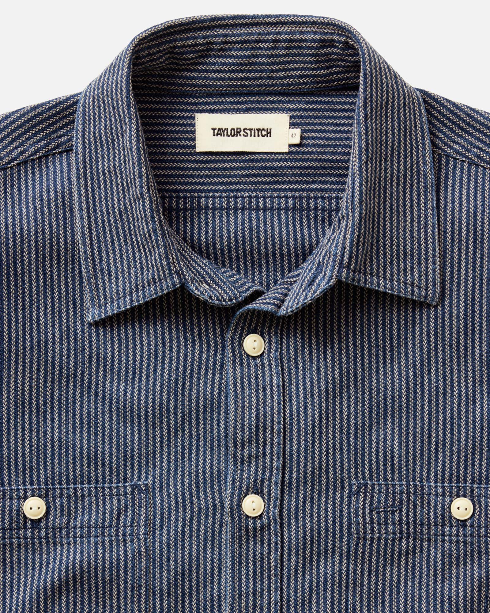 The Short Sleeve Utility Shirt in Roped Indigo - Image 4