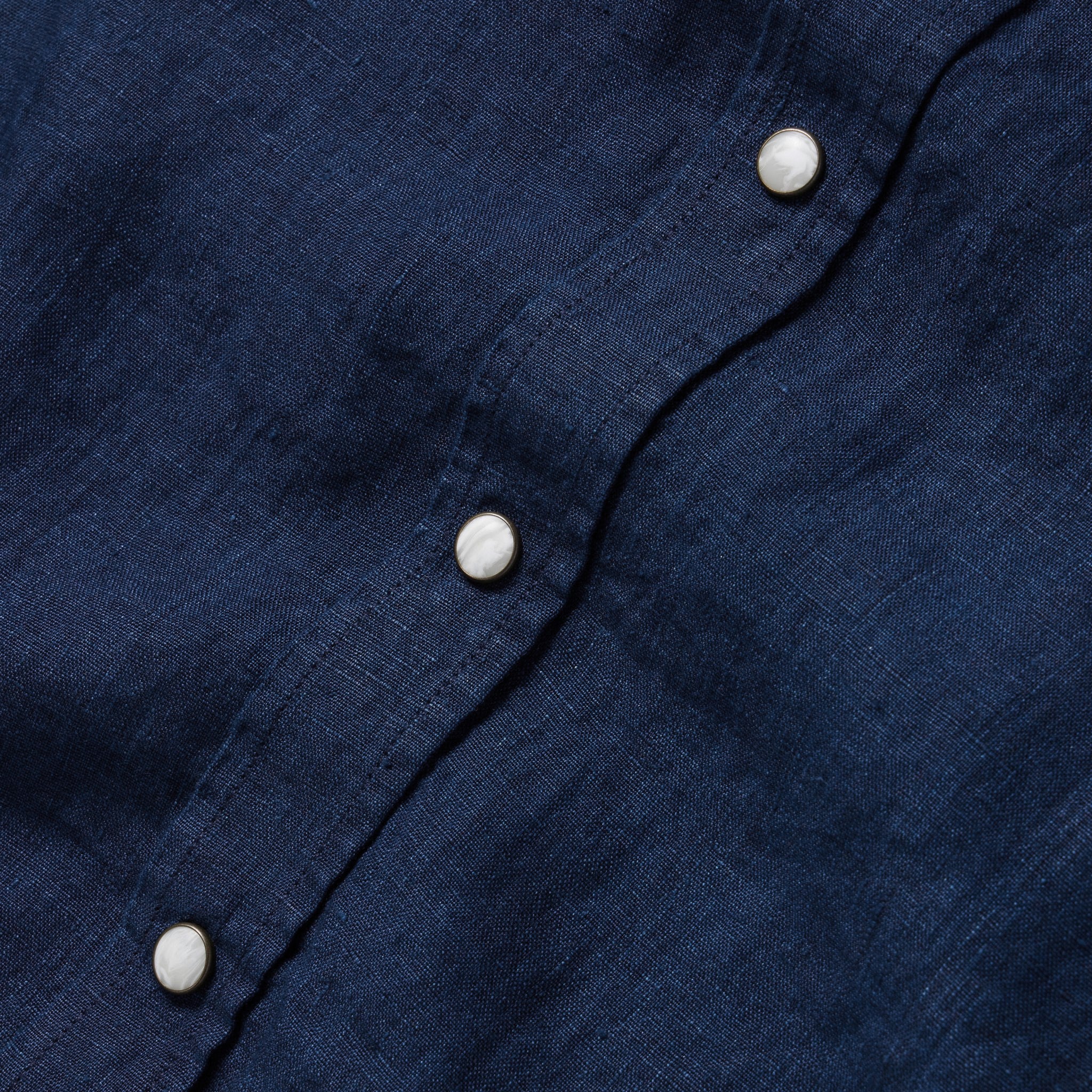 The Short Sleeve Western in Indigo Linen - Image 6