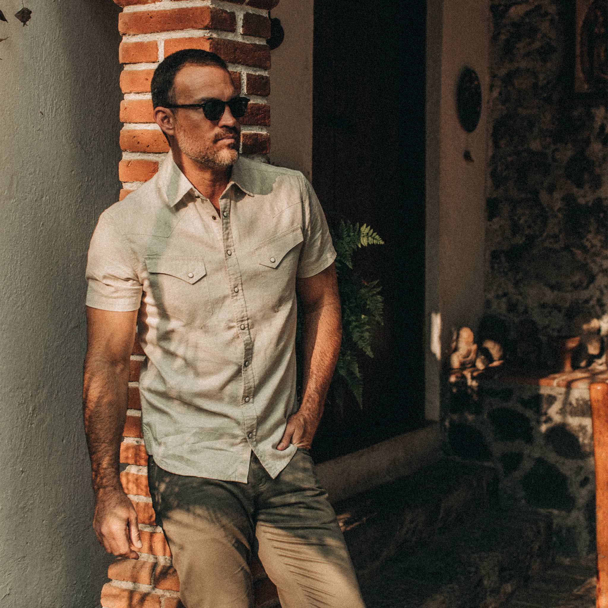 The Short Sleeve Western in Natural - Image 2