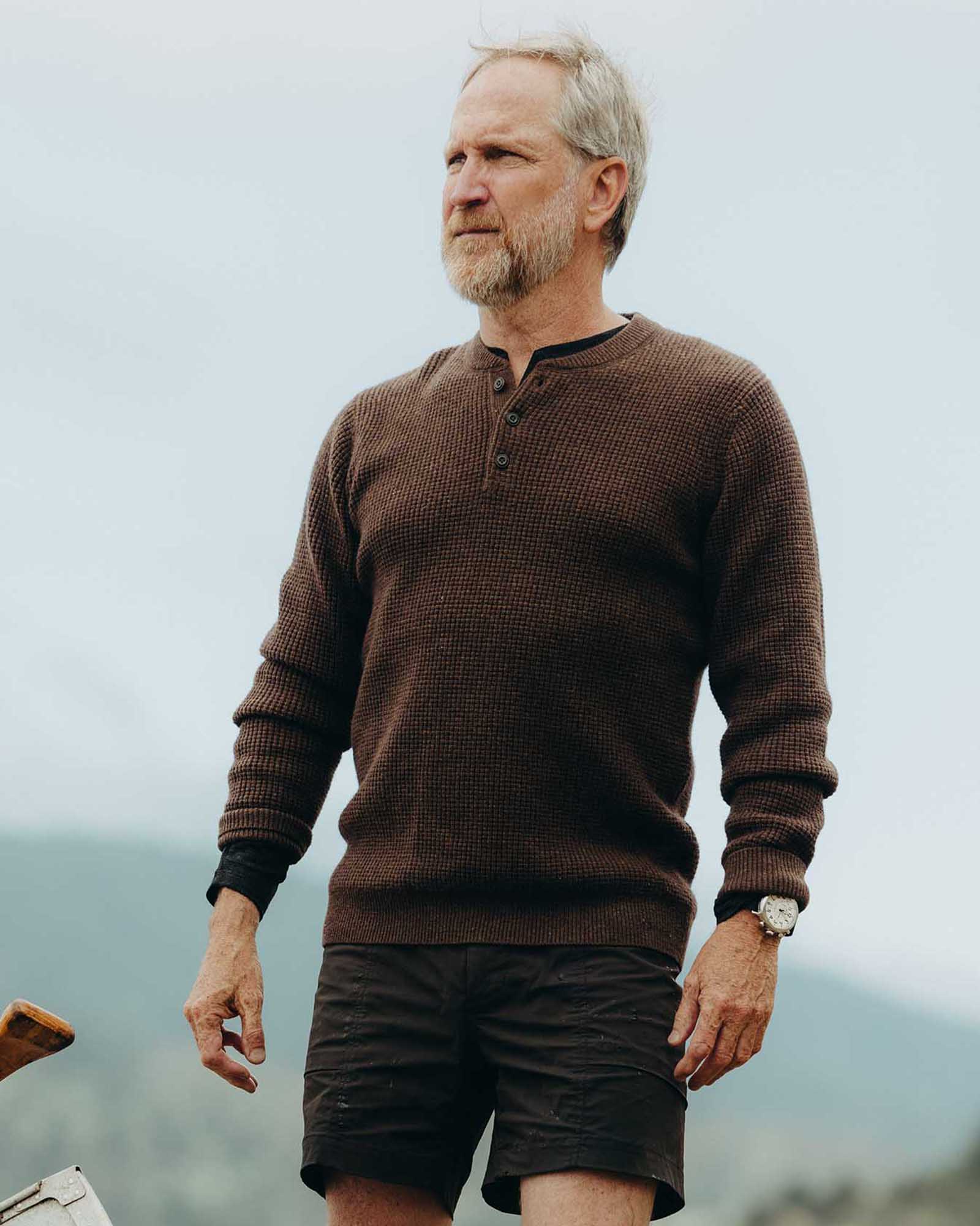 The Sidecountry Sweater in Heather Coffee Merino Waffle - Image 2